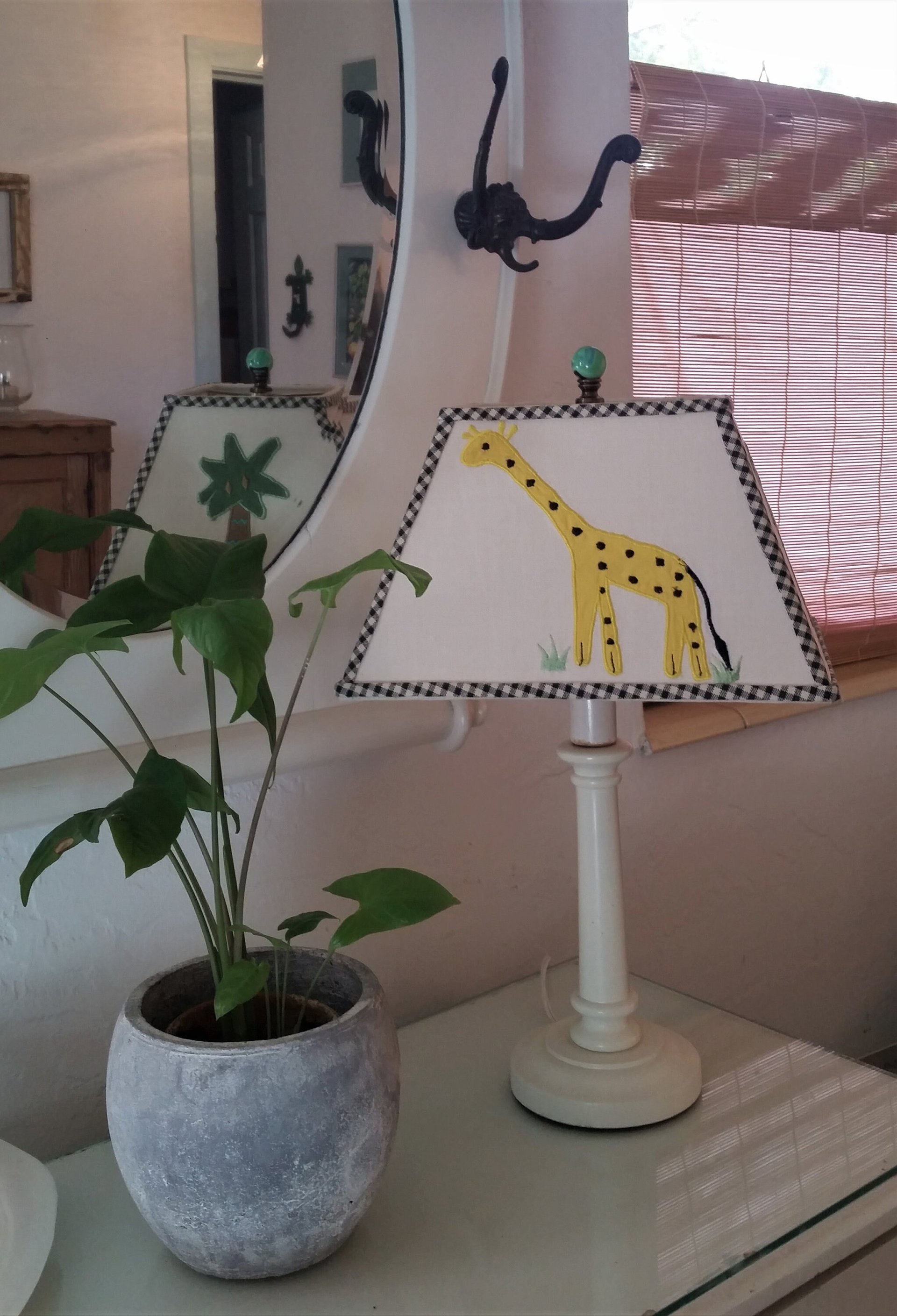 Child Lampshade, Embroidered Animals Lamp Shade