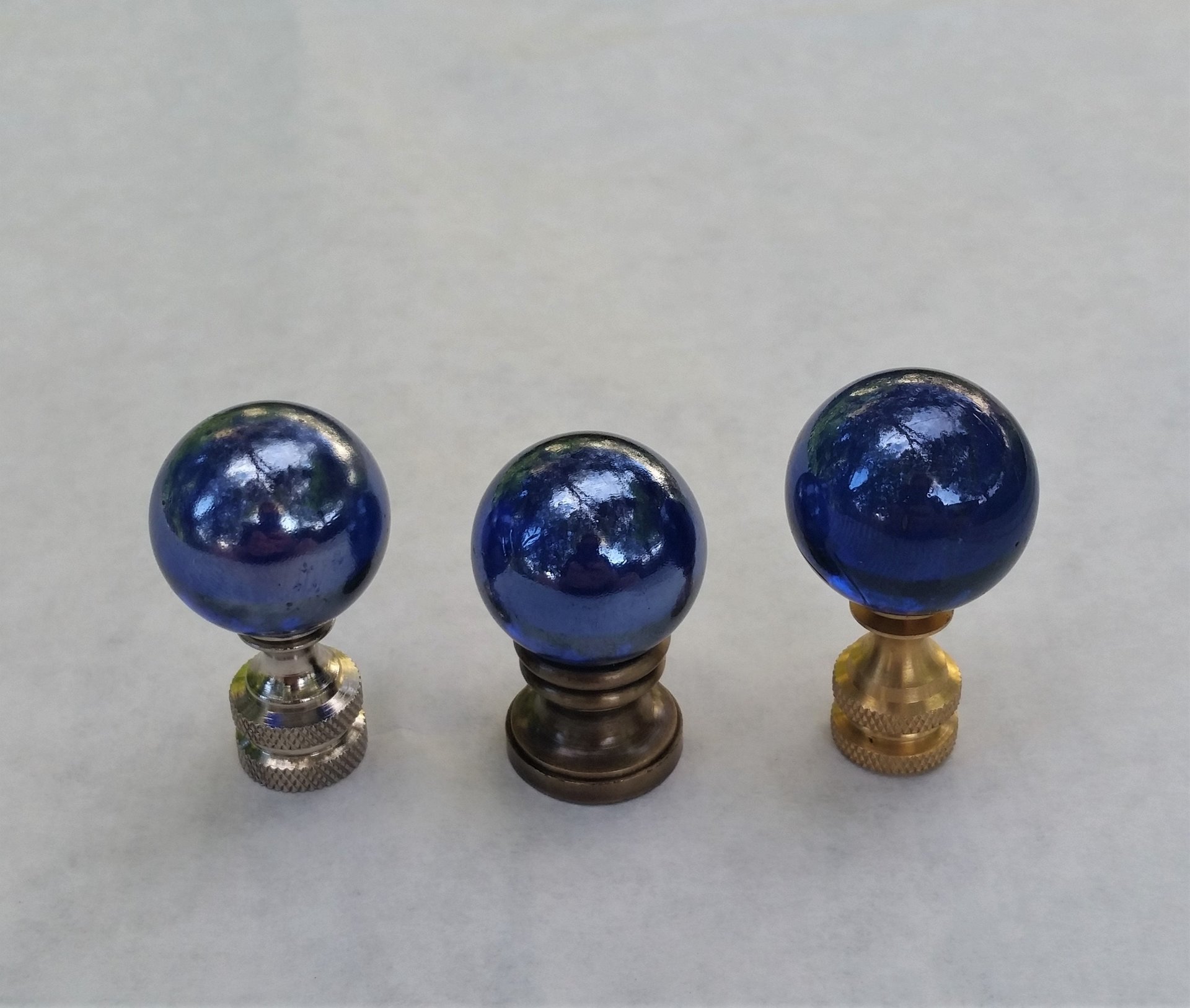 Iridescent Cobalt Blue Lamp Finial