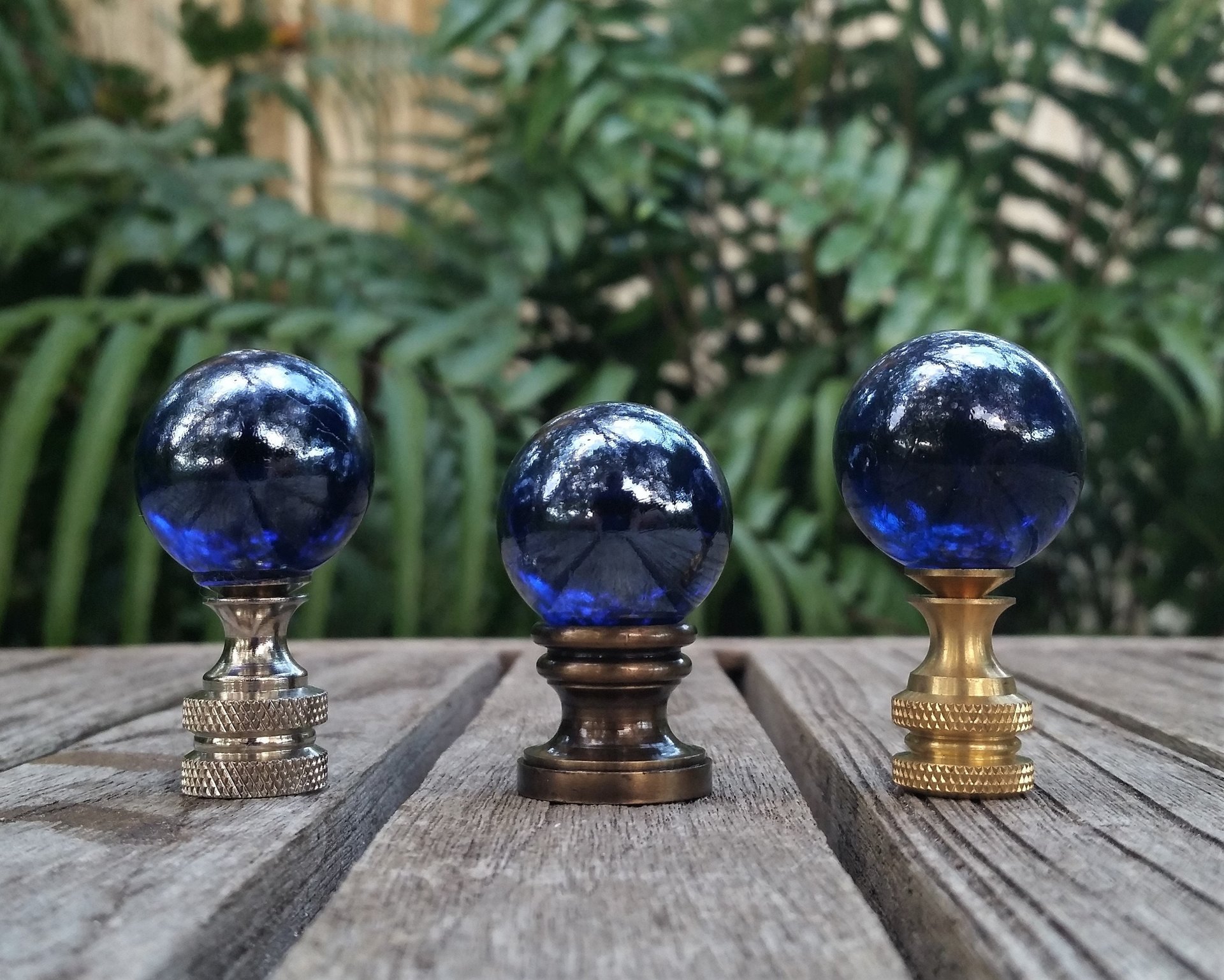 Iridescent Cobalt Blue Lamp Finial