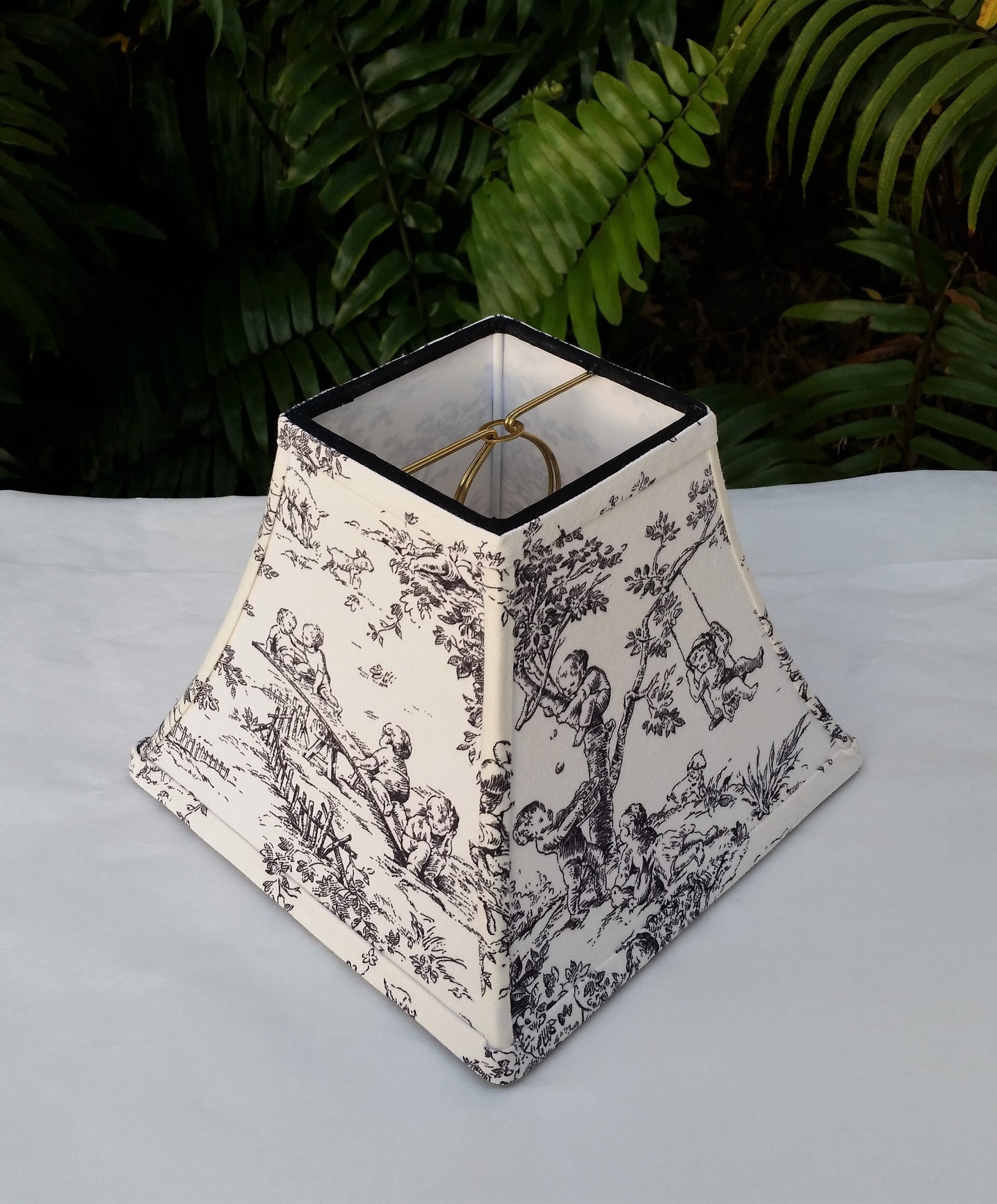 Toile Lampshade, Clip On, Various Colors