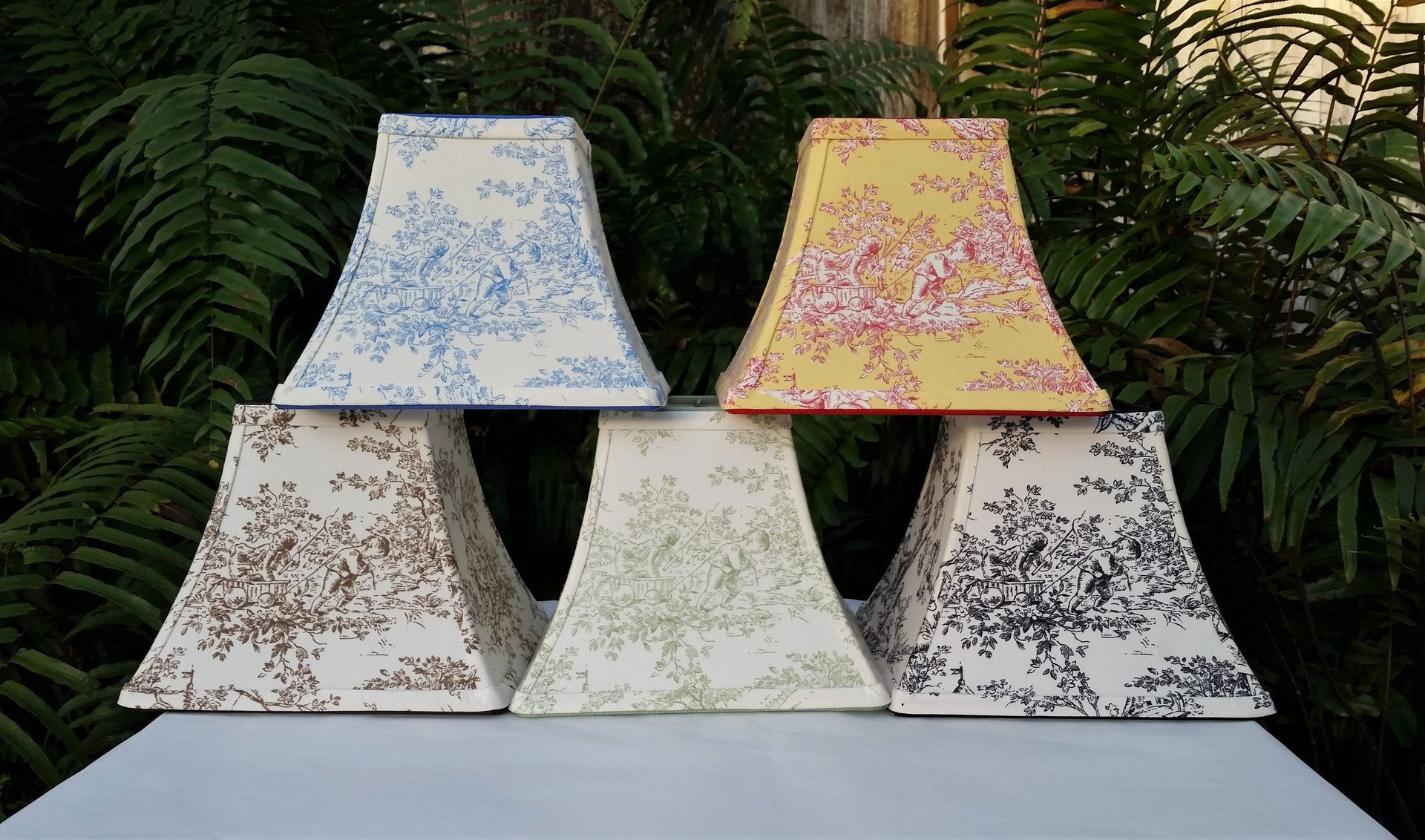 Toile Lampshade, Clip On, Various Colors