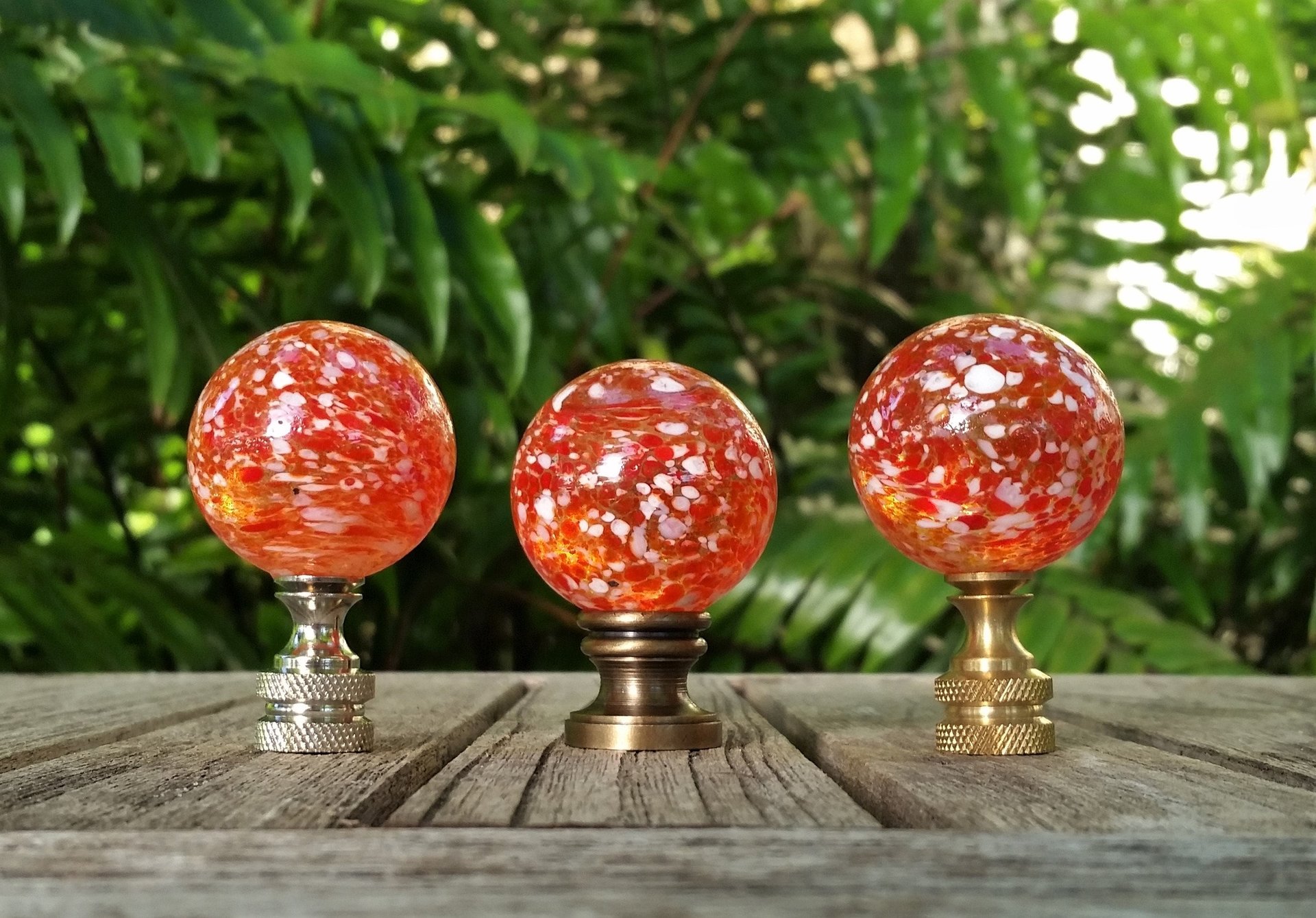 Large Orange Dot Lamp Finial