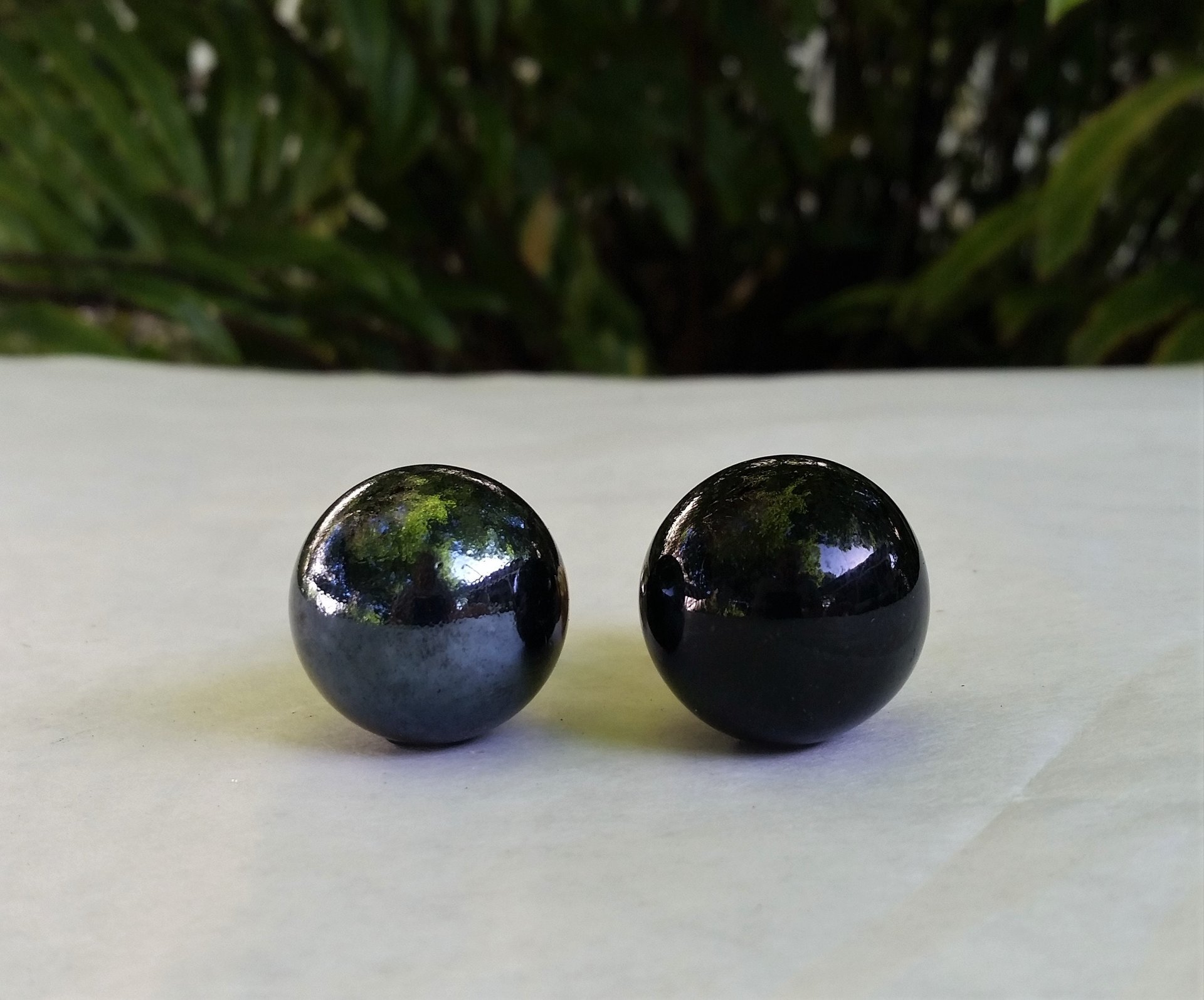 Black Lamp Finial, Glossy or Iridescent