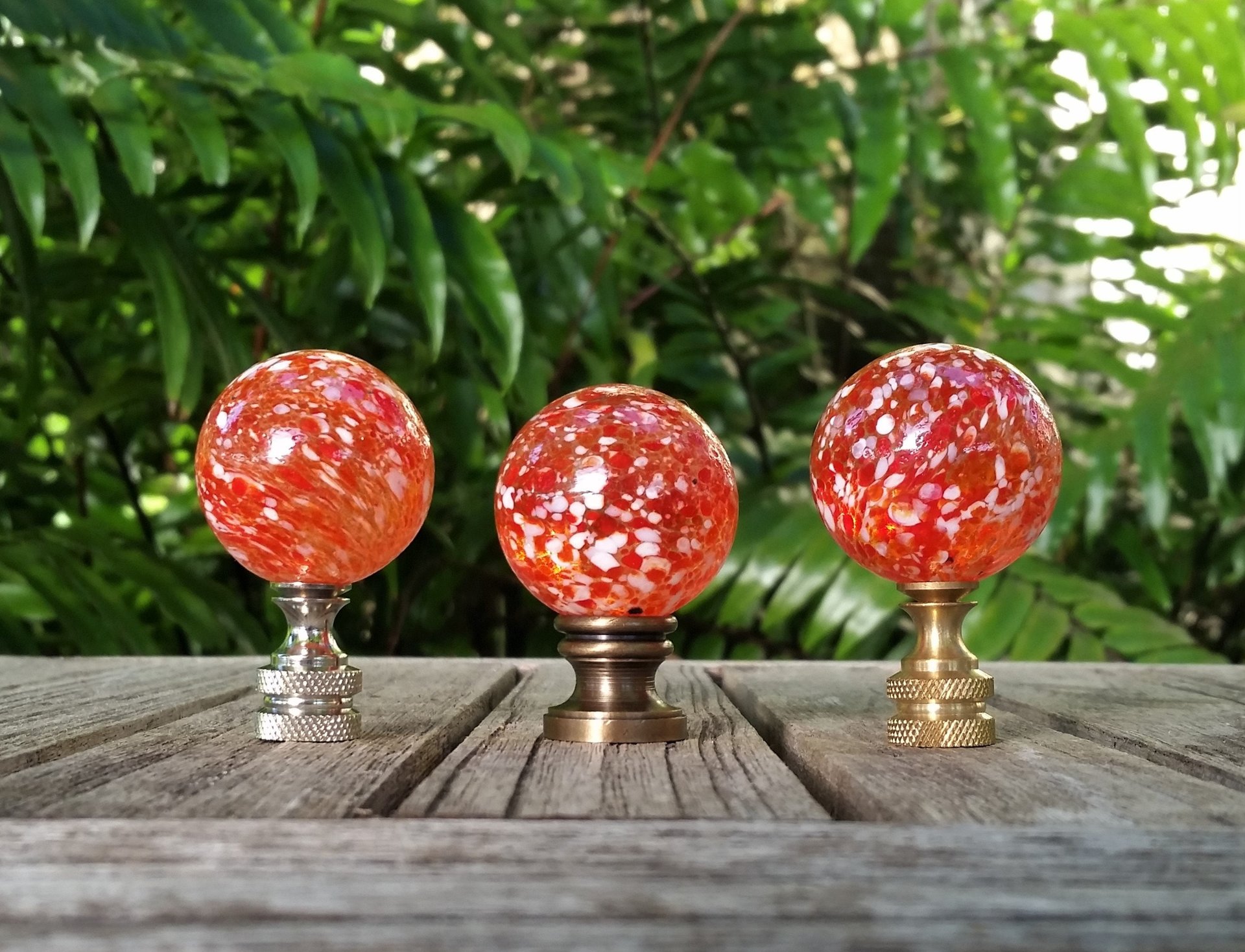 Large Orange Dot Lamp Finial