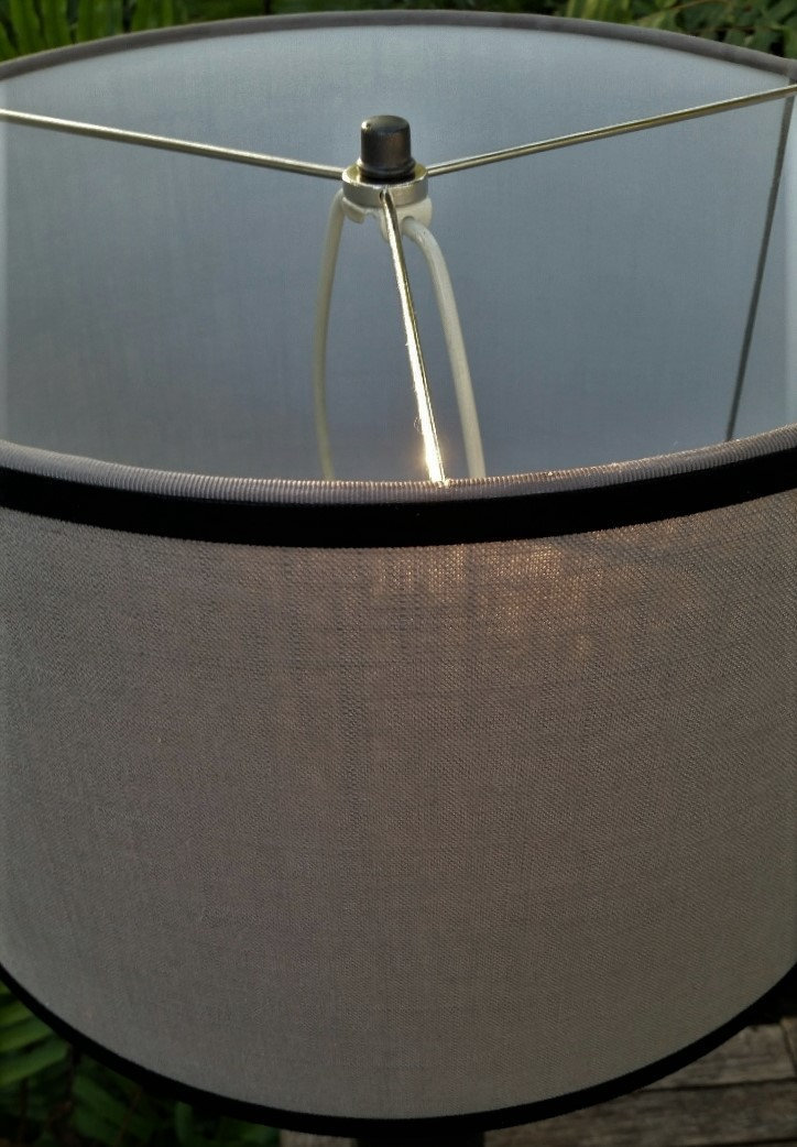 Black Metal Lamp, Custom Lampshade