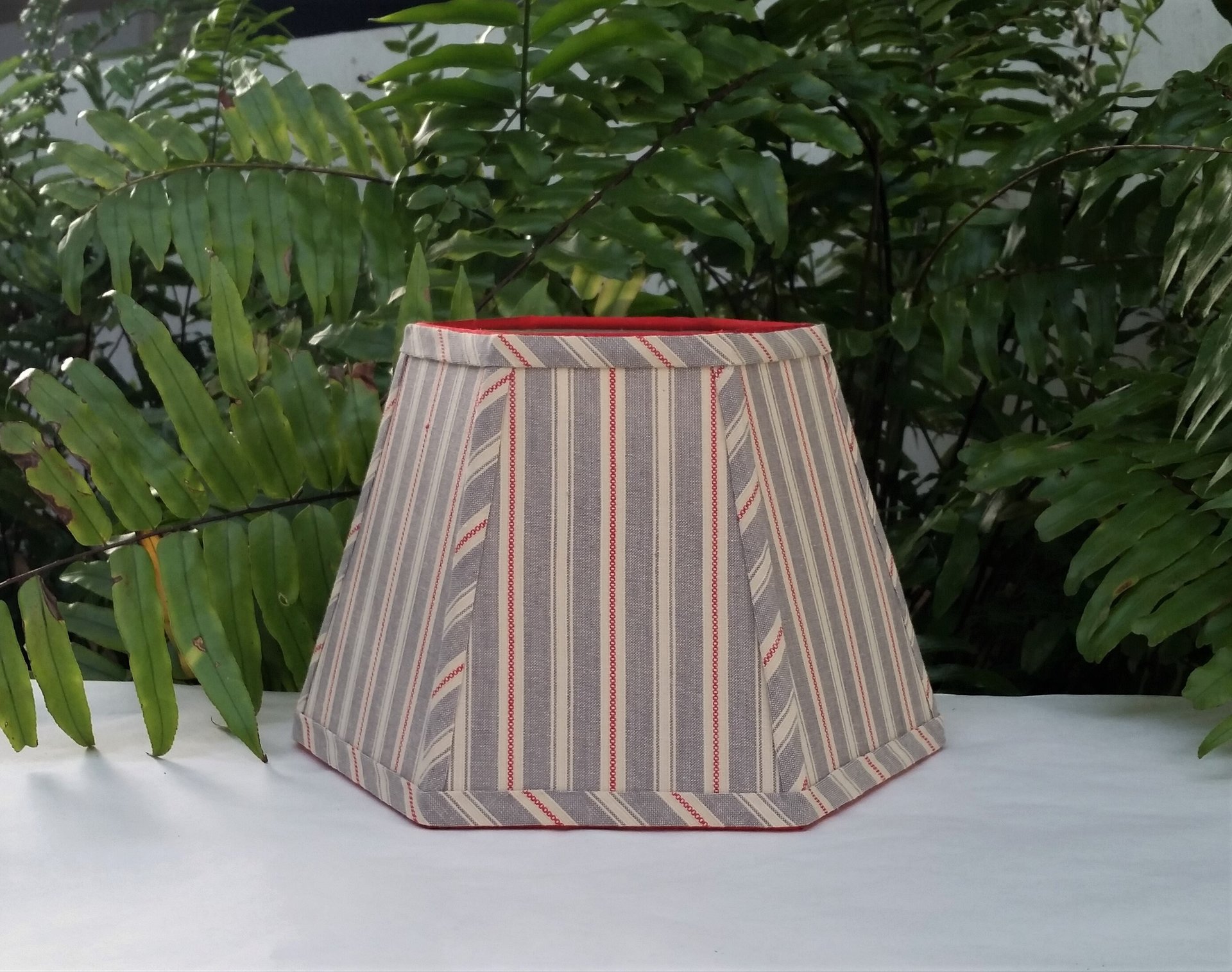 Lampshade Blue Gray Red Beige Stripe Hexagon Clip On Lampshade