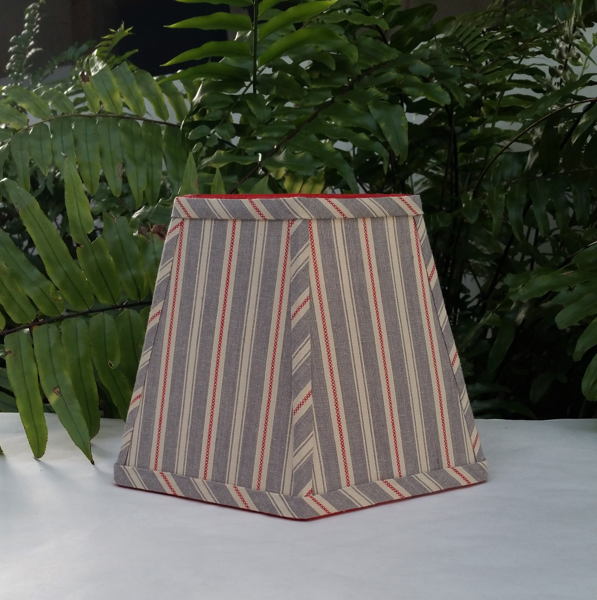 Lampshade Blue Gray Red Beige Stripe Hexagon Clip On Lampshade