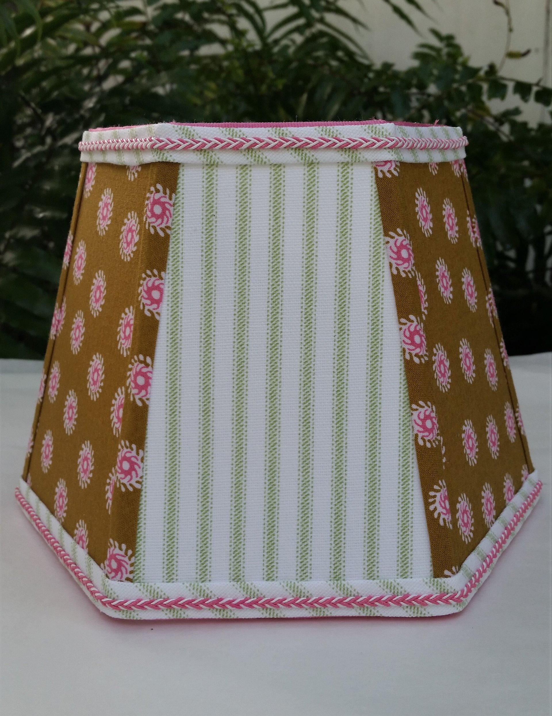 Lampshade, Mustard Brown, Hot Pink, Lime Green Clip On Lamp Shade