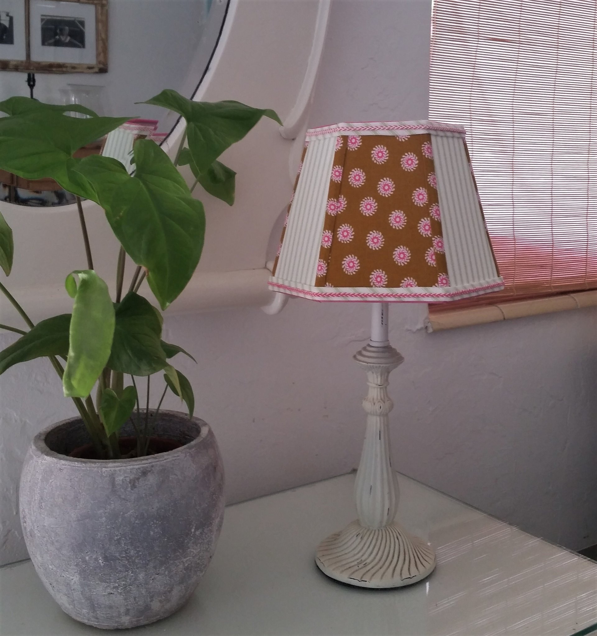 Lampshade, Mustard Brown, Hot Pink, Lime Green Clip On Lamp Shade