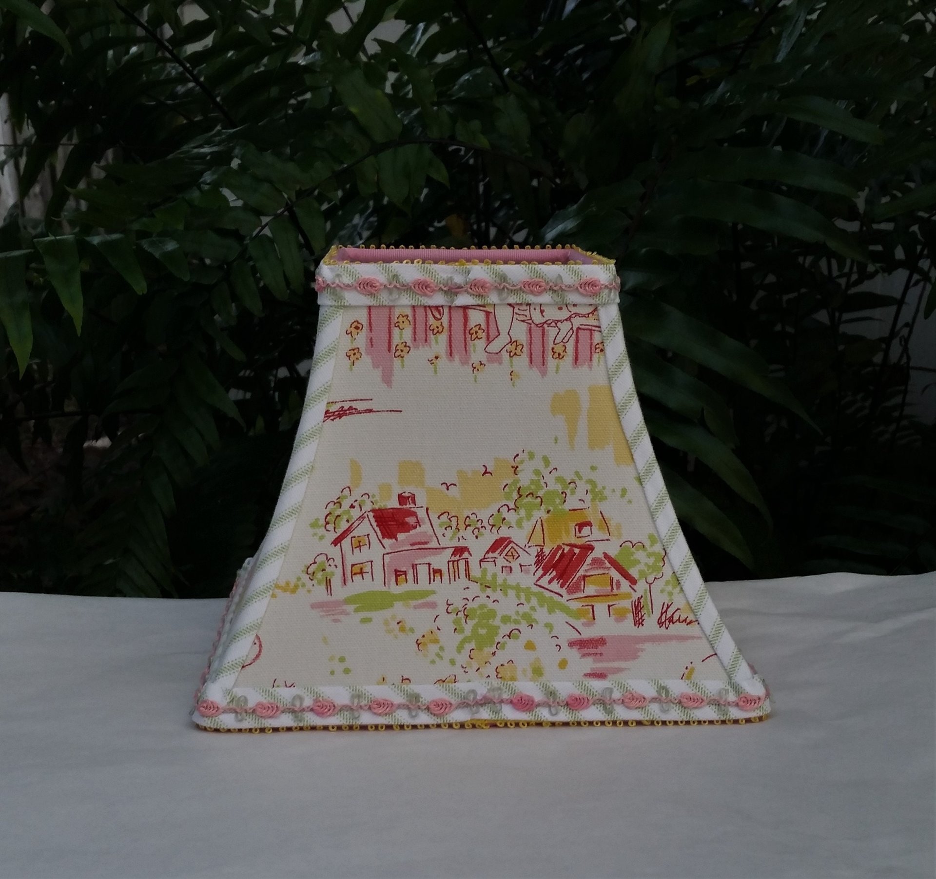 Pink Girl Lamp Shade, Square Bell, Clip On