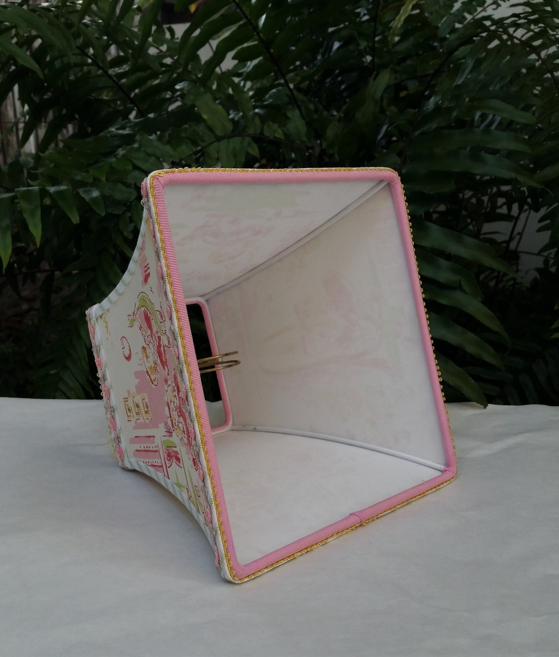 Pink Girl Lamp Shade, Square Bell, Clip On