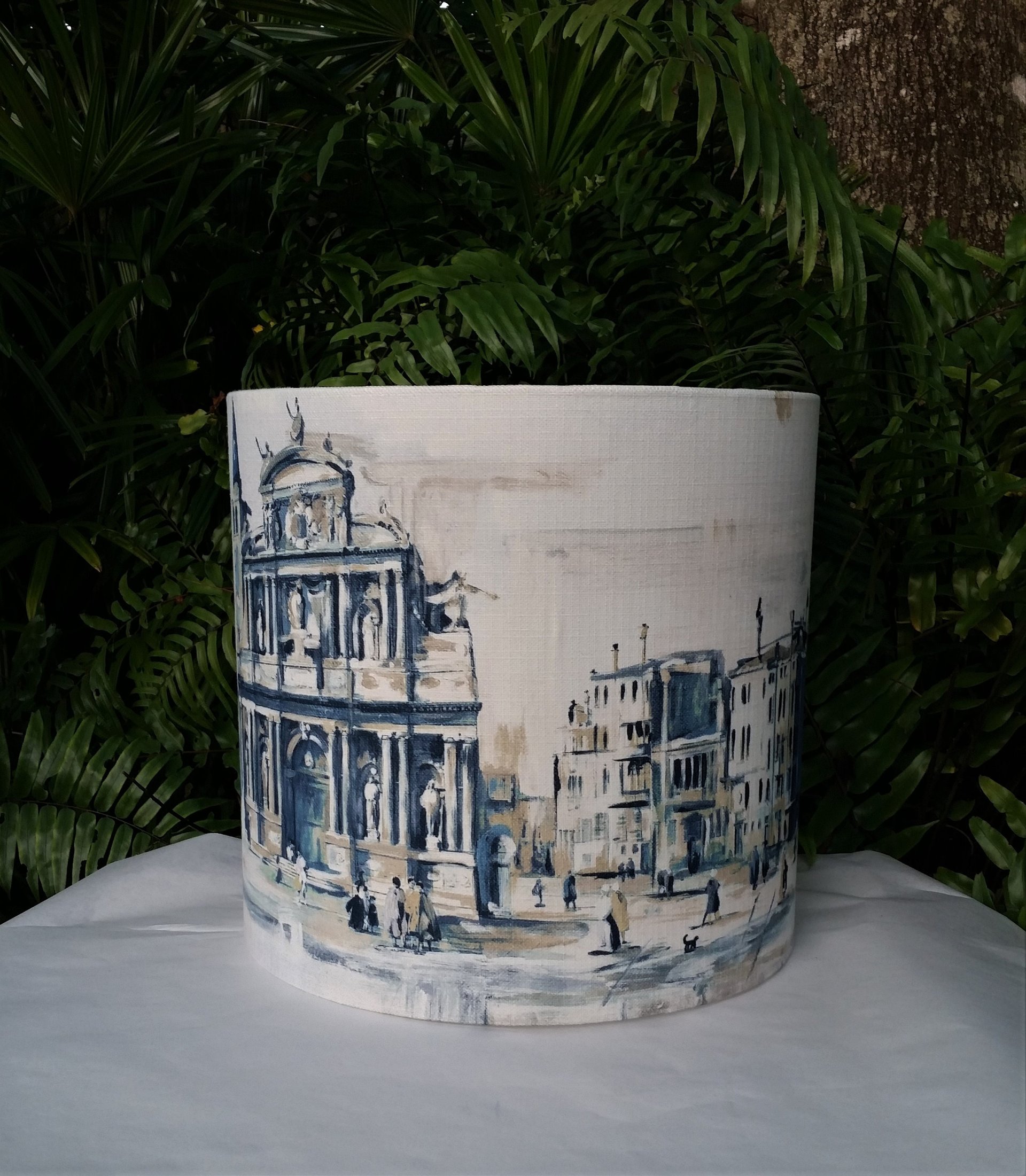 Large Drum Lampshade, Venice Painting Lamp Shade