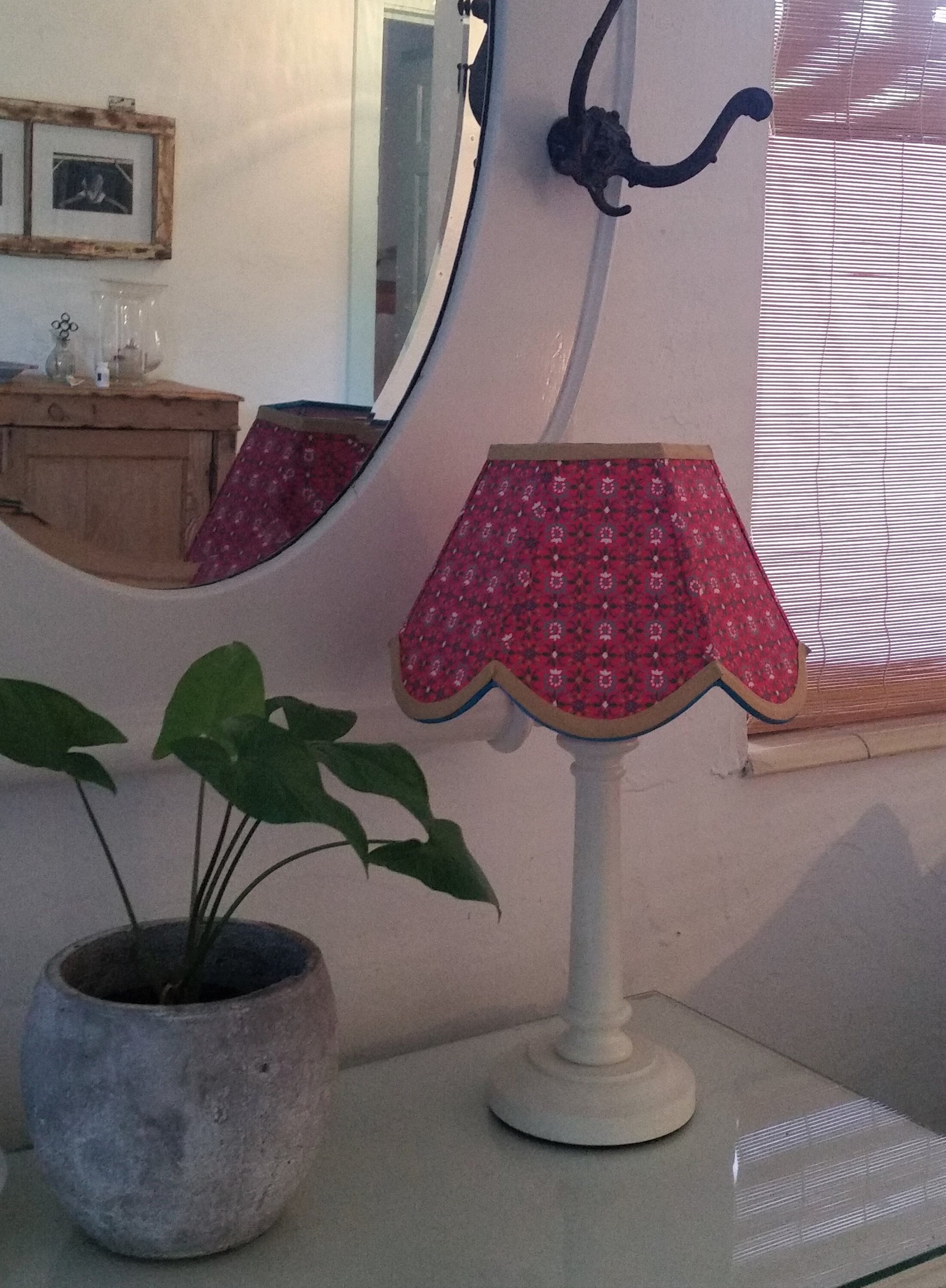 Coral Pink Clip On Lampshade, Scallop Lamp Shade