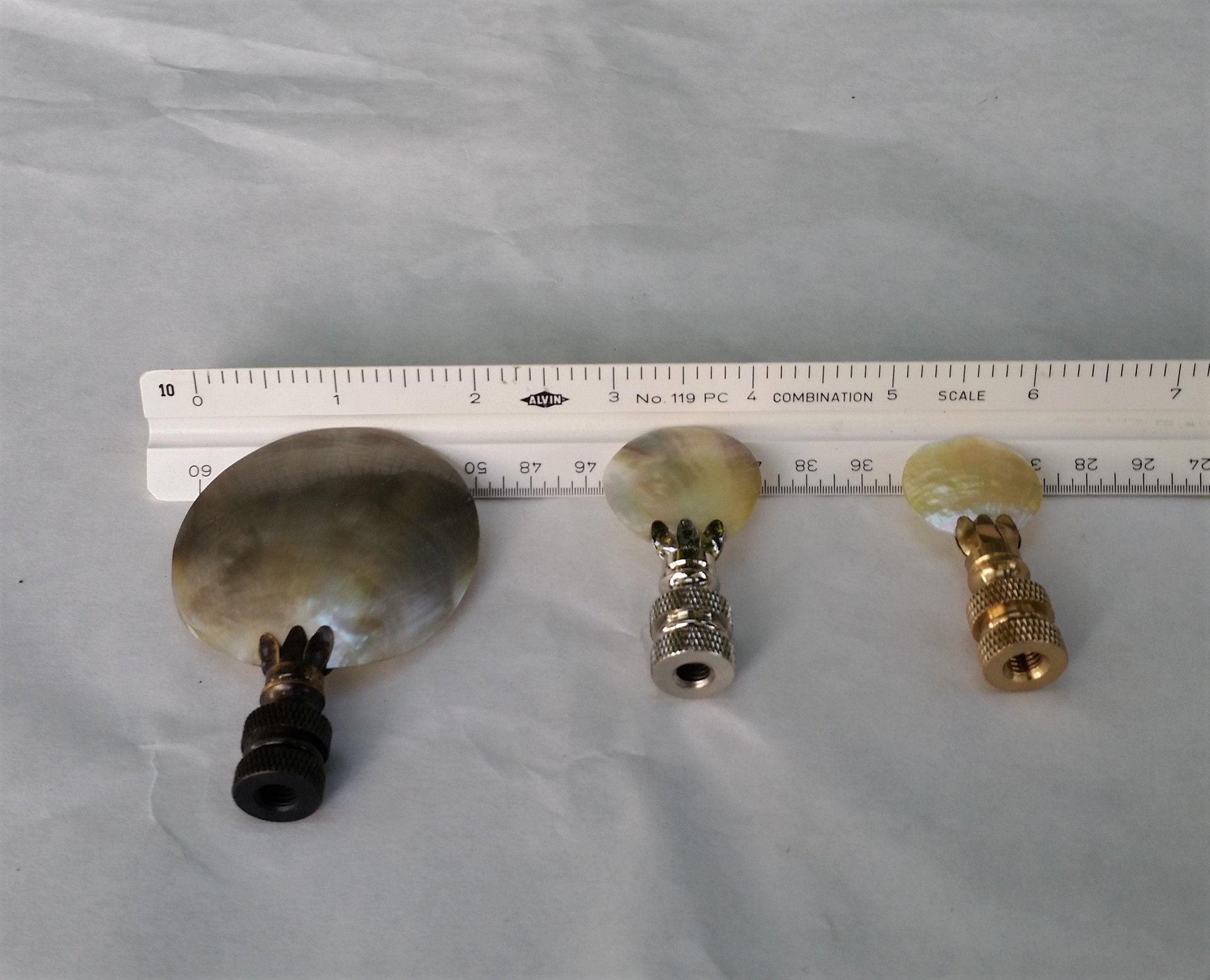 Shell Lamp Finial, Black, Pearl, Golden Iridescent