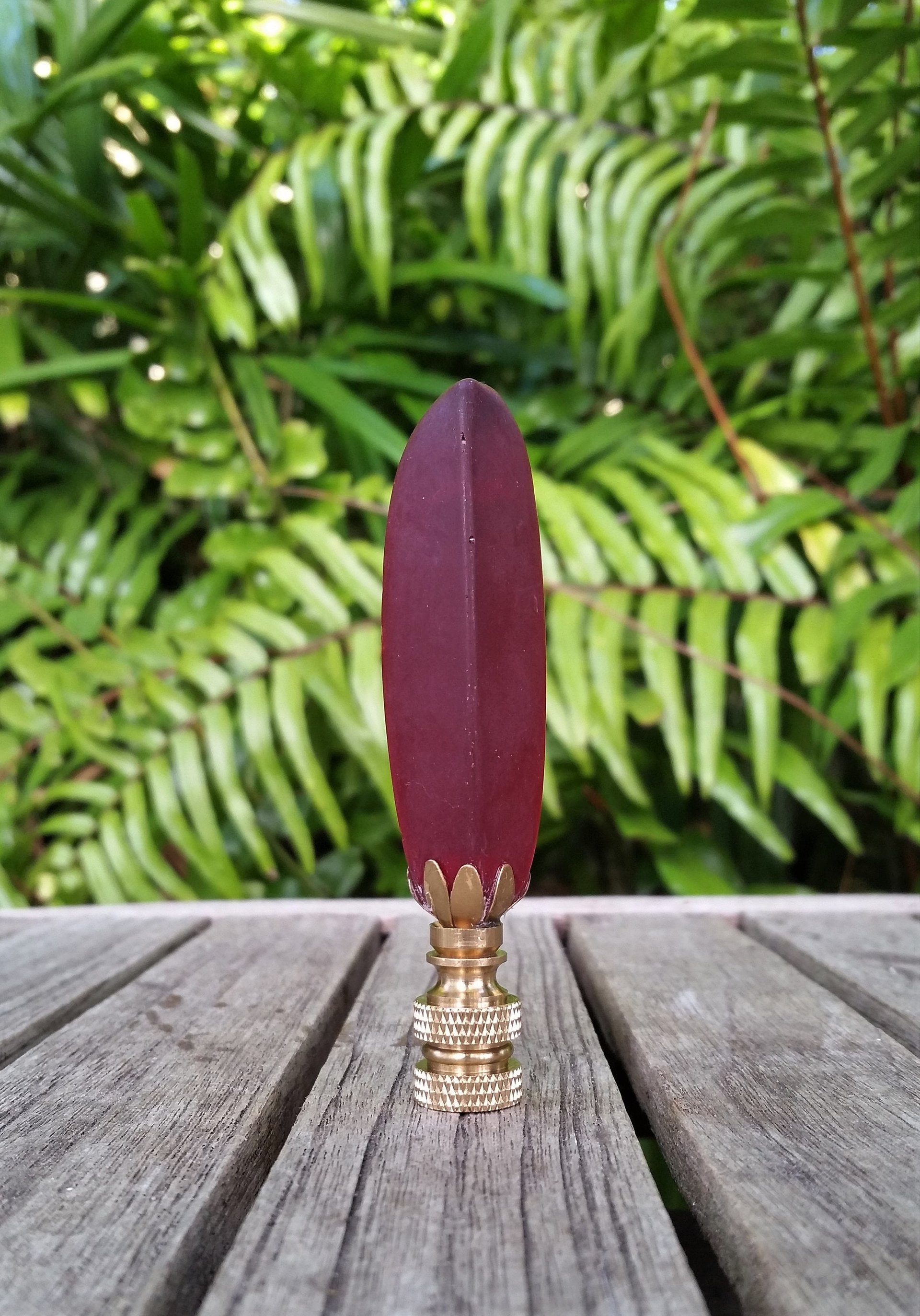 Cherry or Deep Red Lamp Finial, Sea Glass