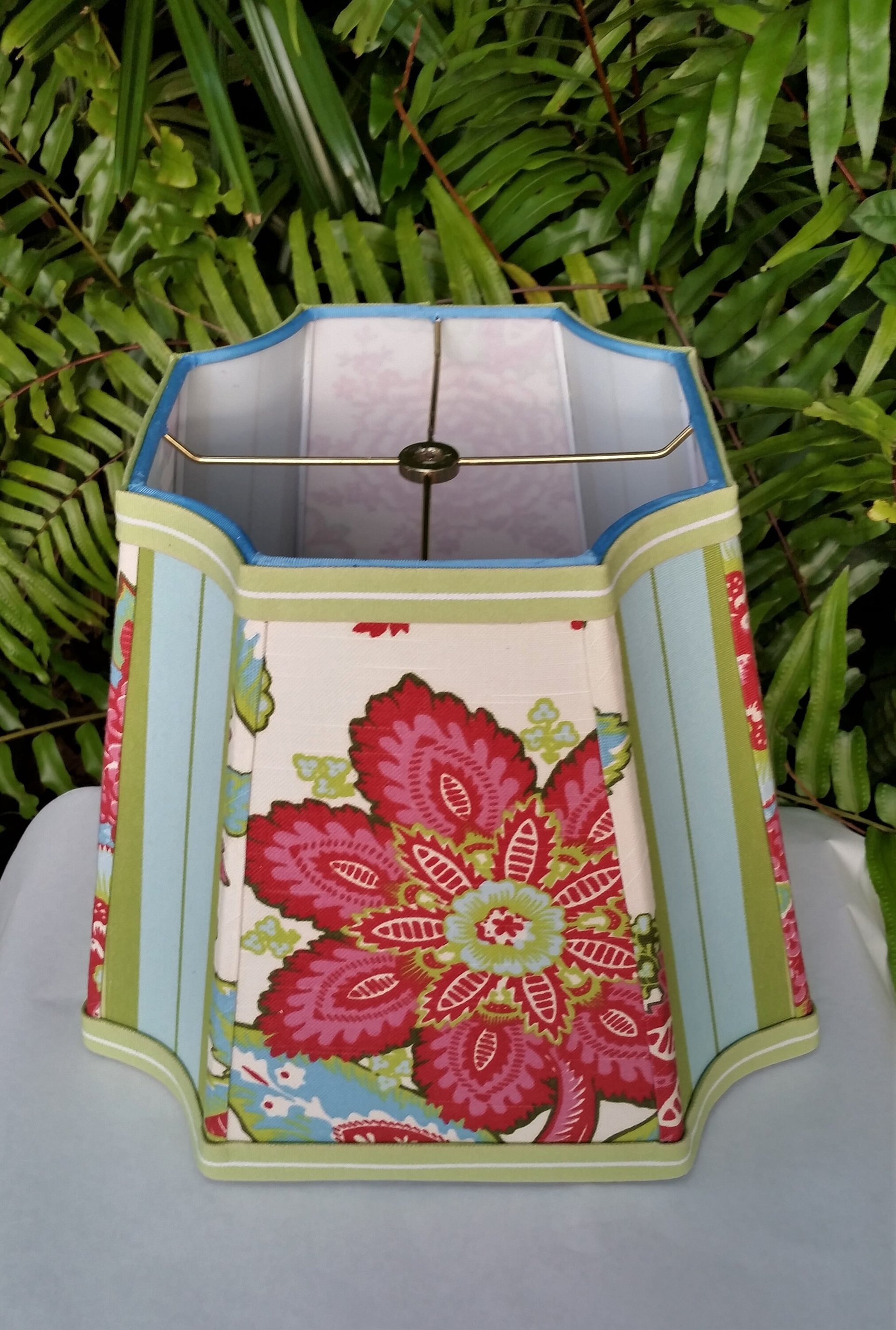 Hot Pink Blue Floral Lampshade