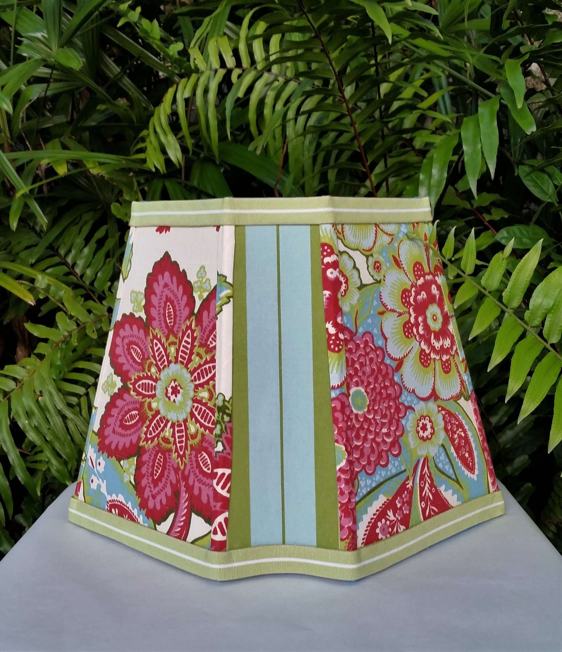 Hot Pink Blue Floral Lampshade