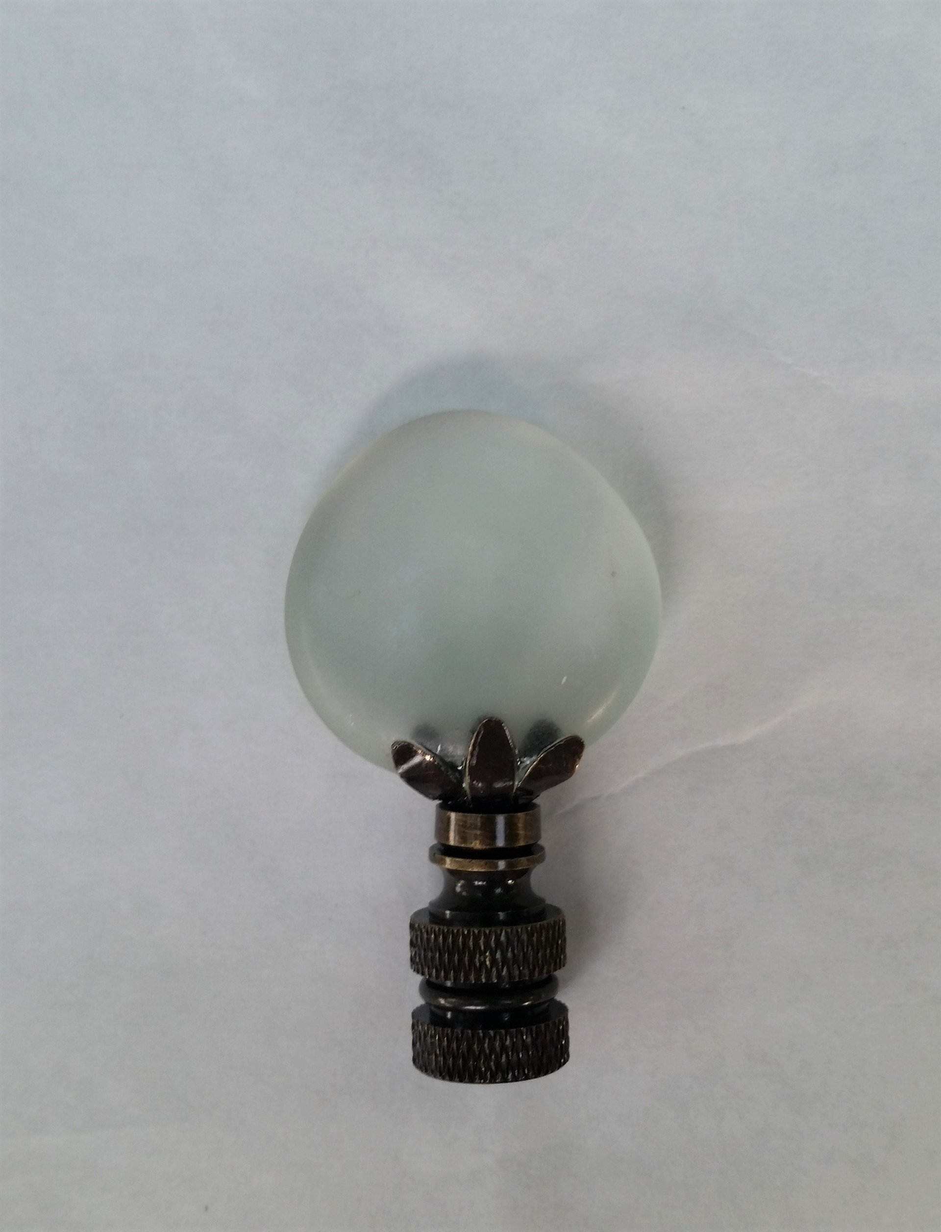 Frosted Glass Lamp Finial Disc