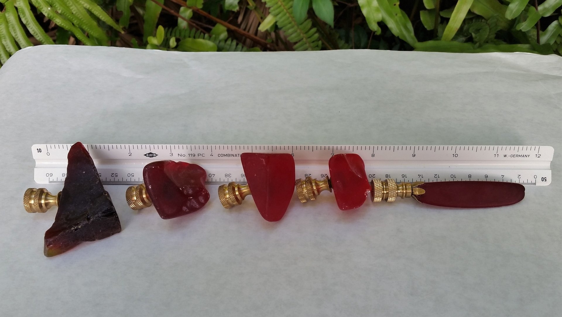 Cherry or Deep Red Lamp Finial, Sea Glass