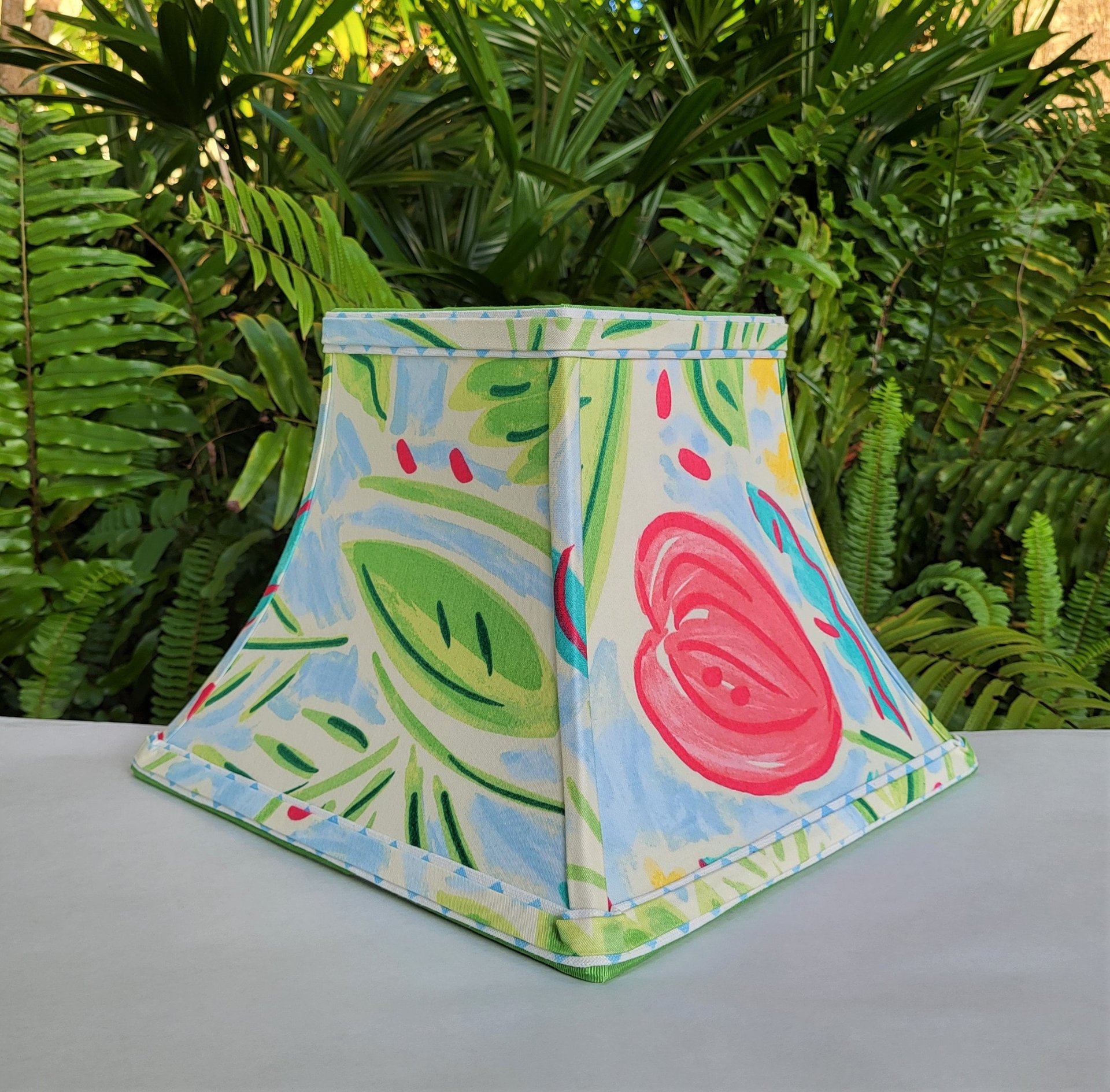 Tropical Table Lamp Shade, Floral Lampshade, Duralee Fabric