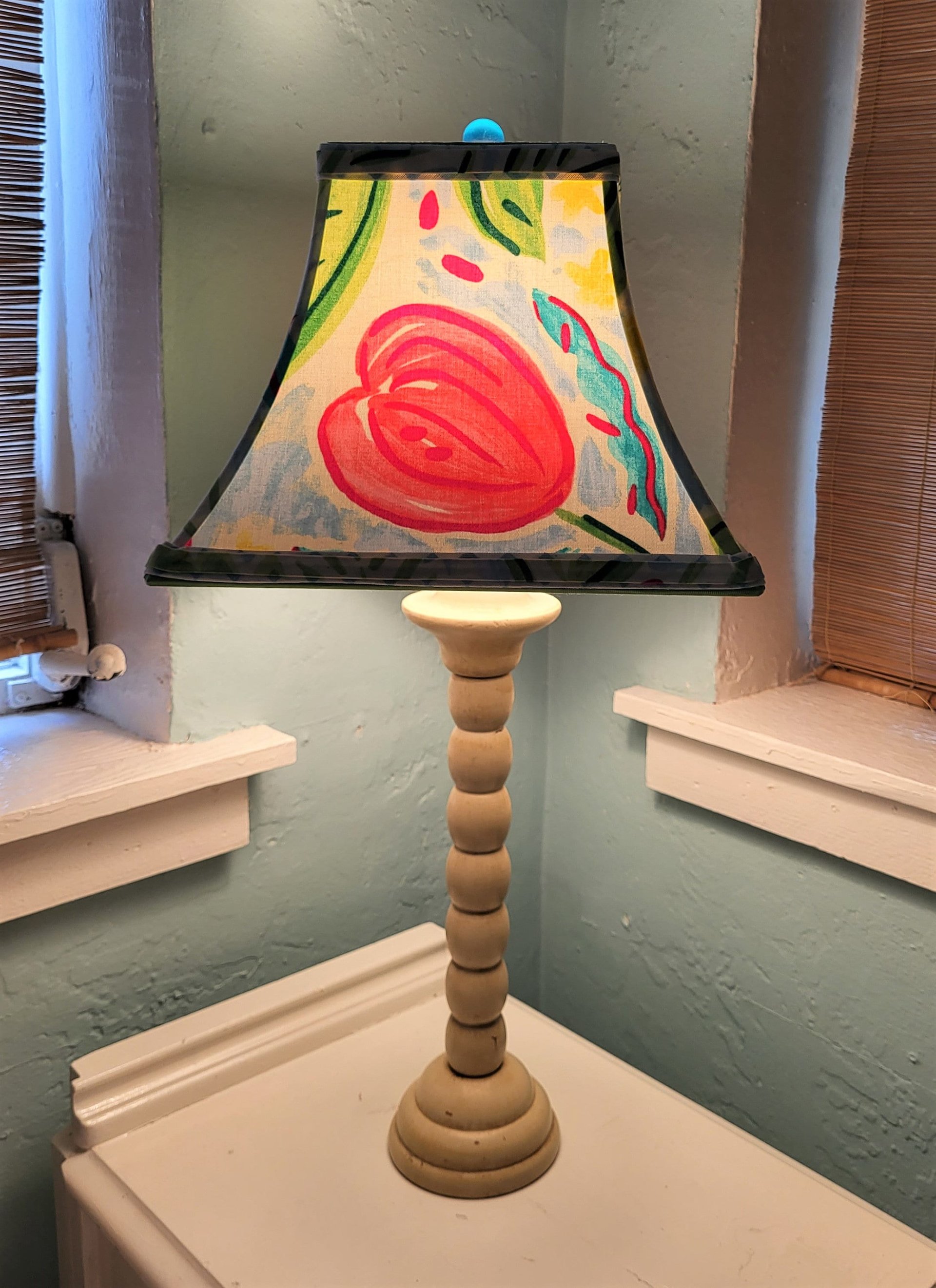 Tropical Table Lamp Shade, Floral Lampshade, Duralee Fabric