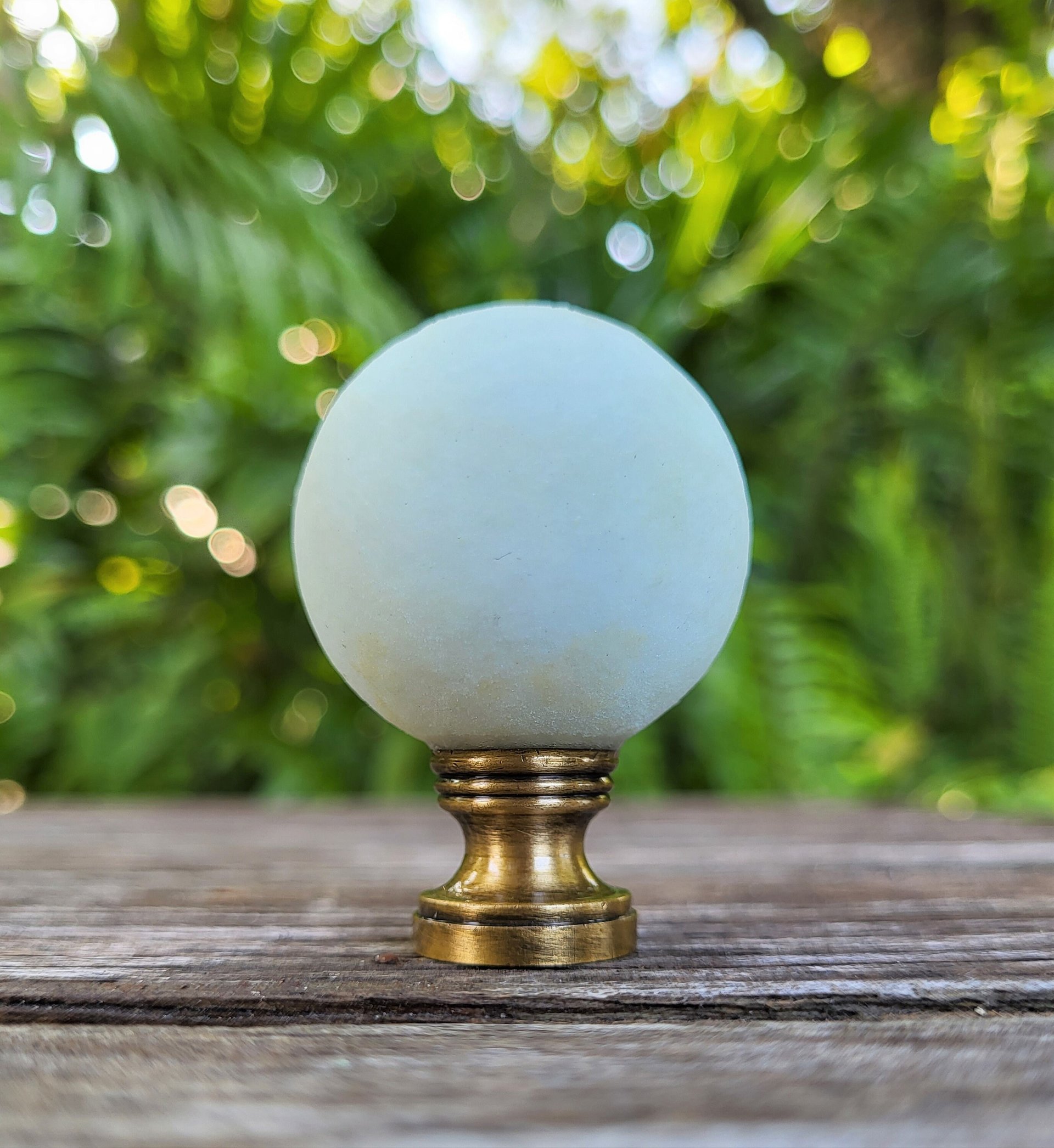 Large Glow in the Dark Lamp Finial Off White Blue