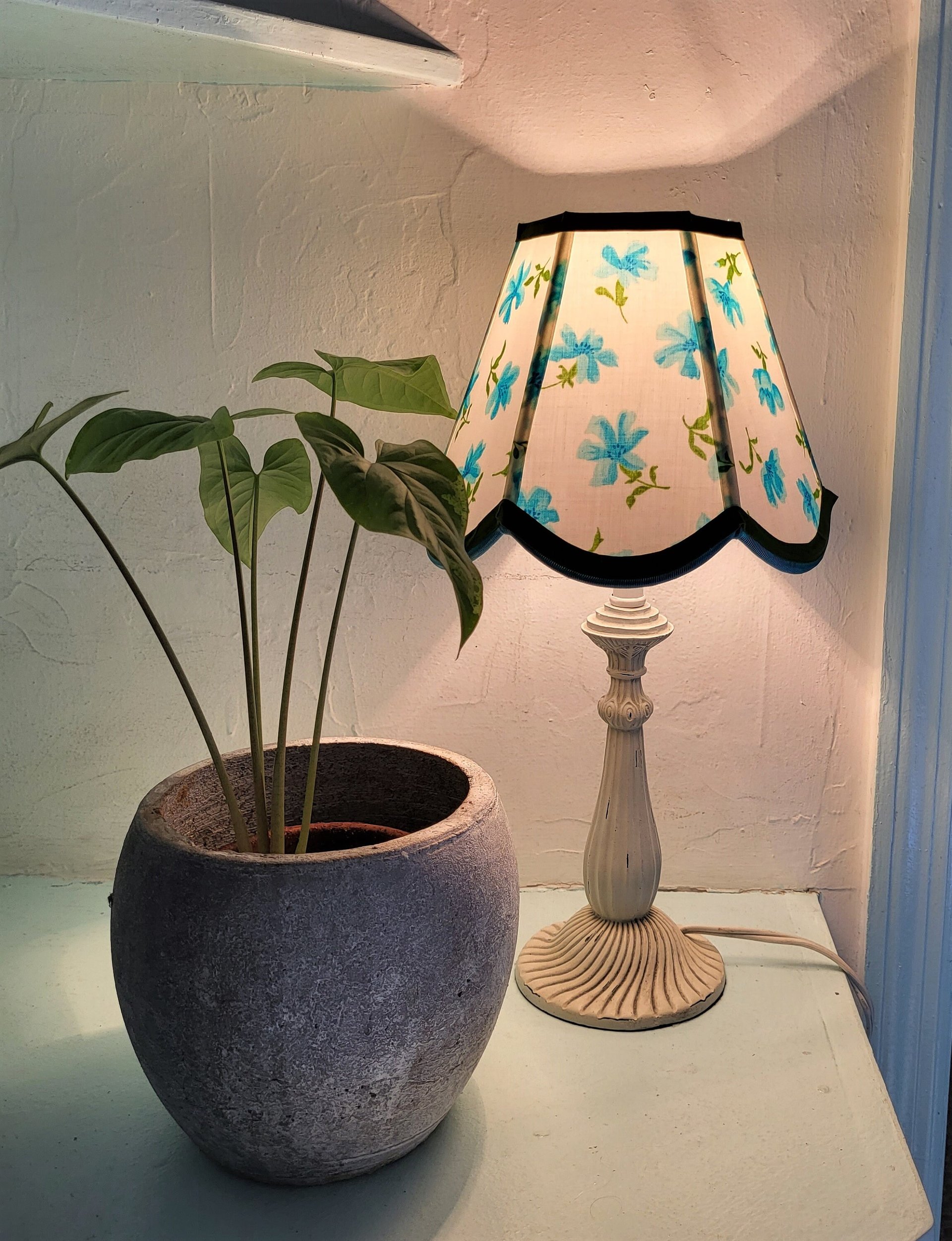 Small Floral Table Lampshade, Clip On Lamp Shade