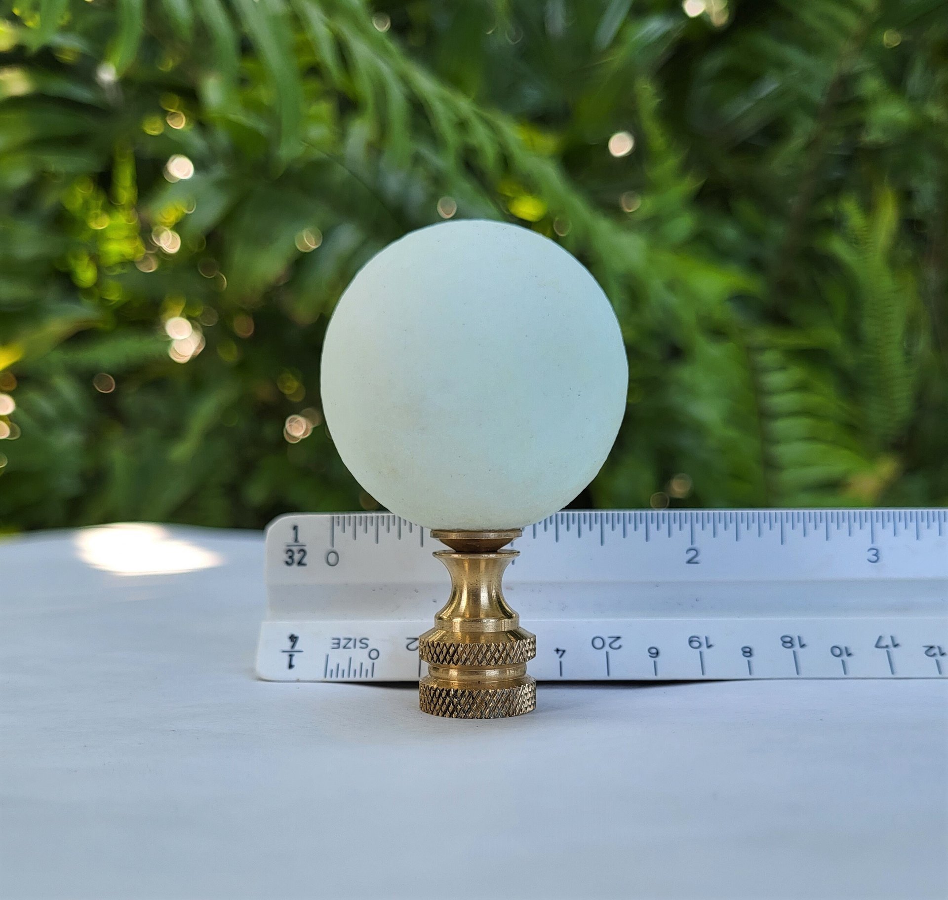 Large Glow in the Dark Lamp Finial Off White Blue