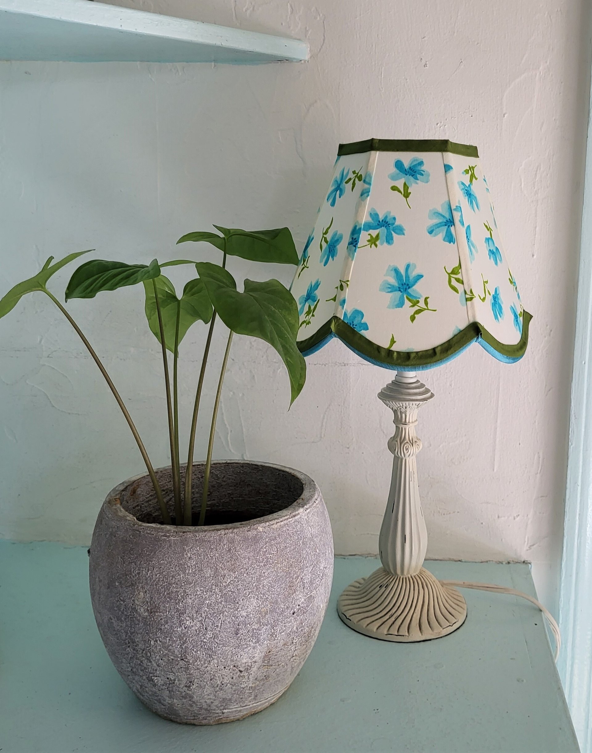 Small Floral Table Lampshade, Clip On Lamp Shade