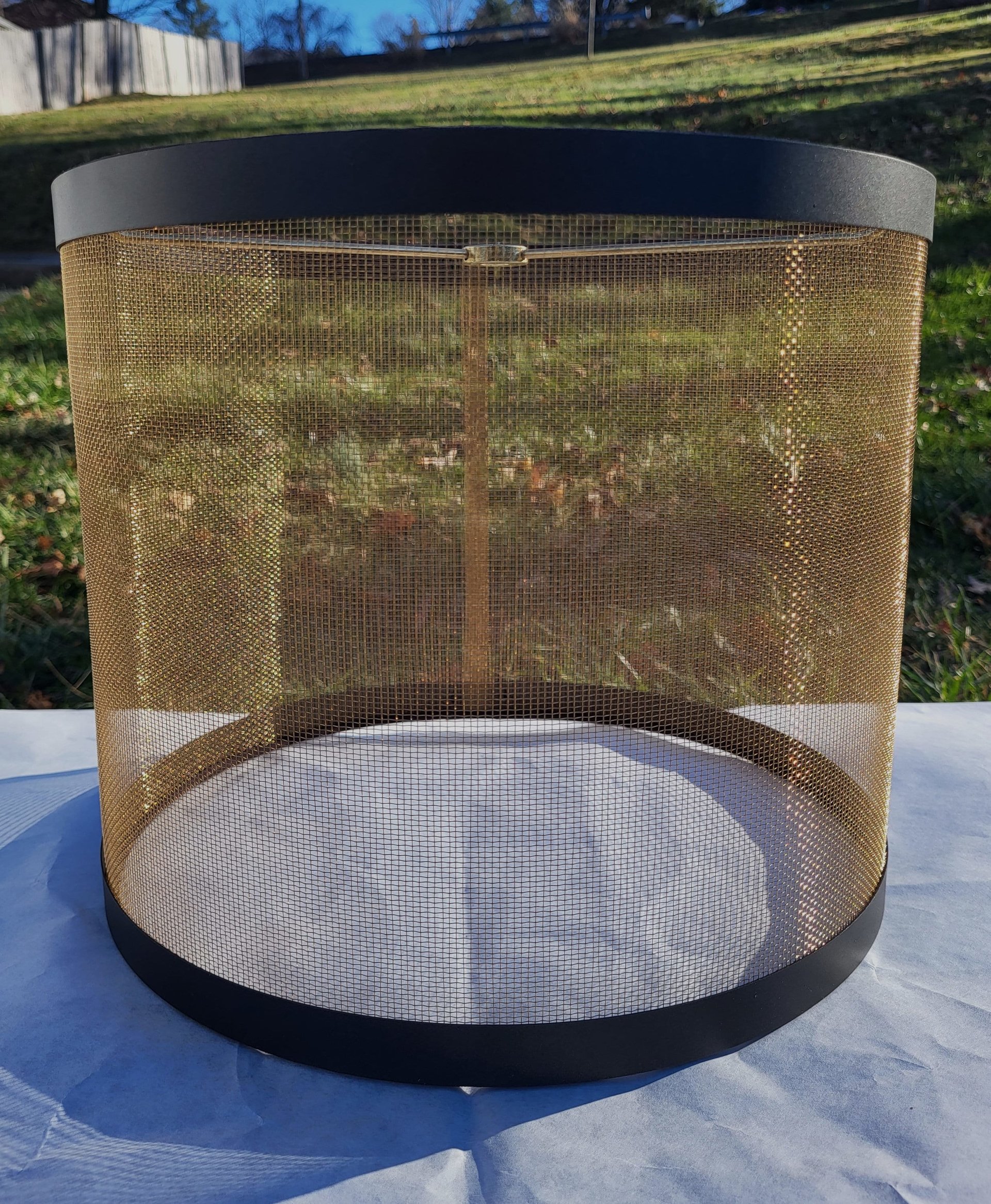 Wire Mesh Lampshade, Bronze Drum Lamp Shade