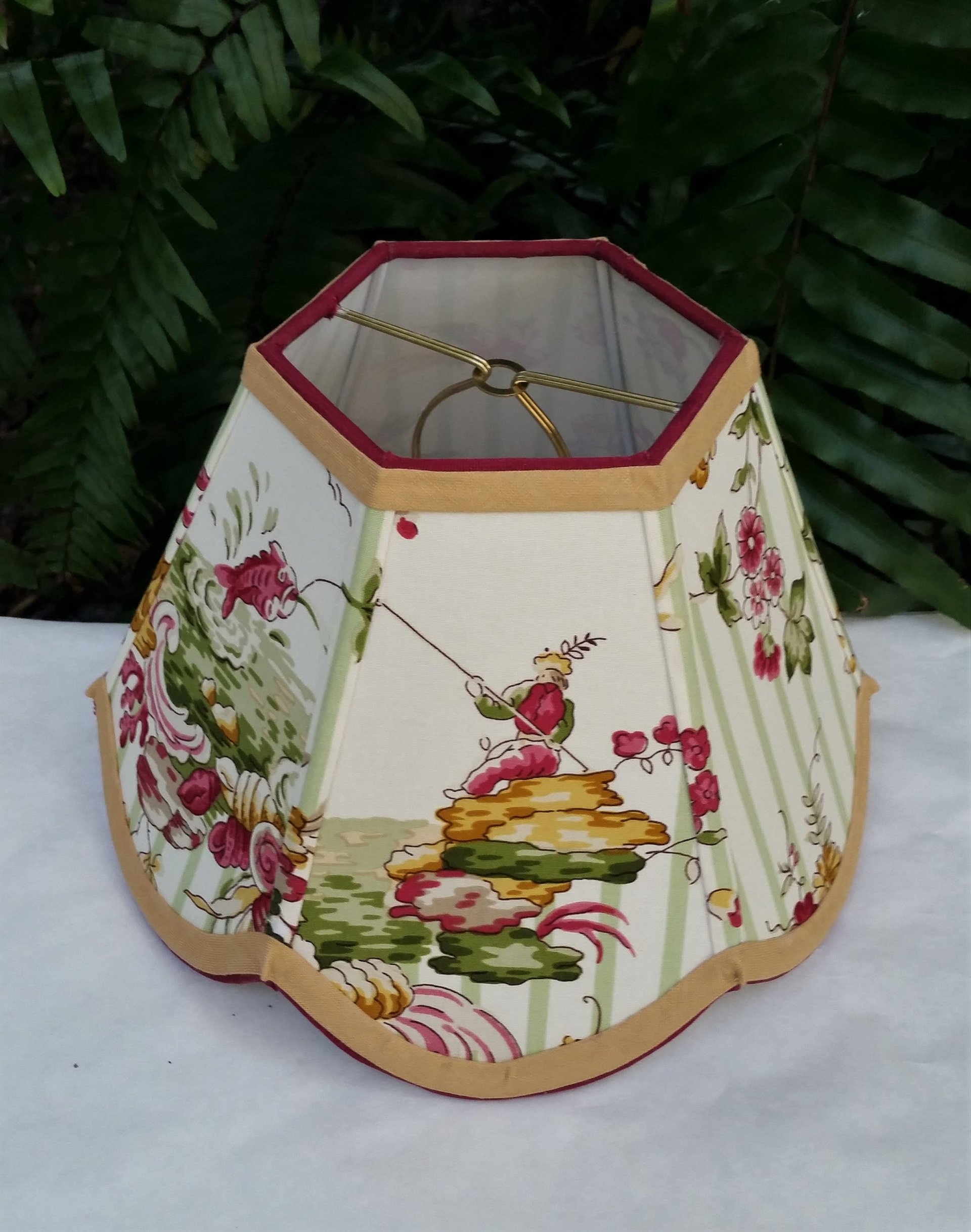 Brunschwig Fils Siren Song Fabric Scallop Lamp Shade Clip On