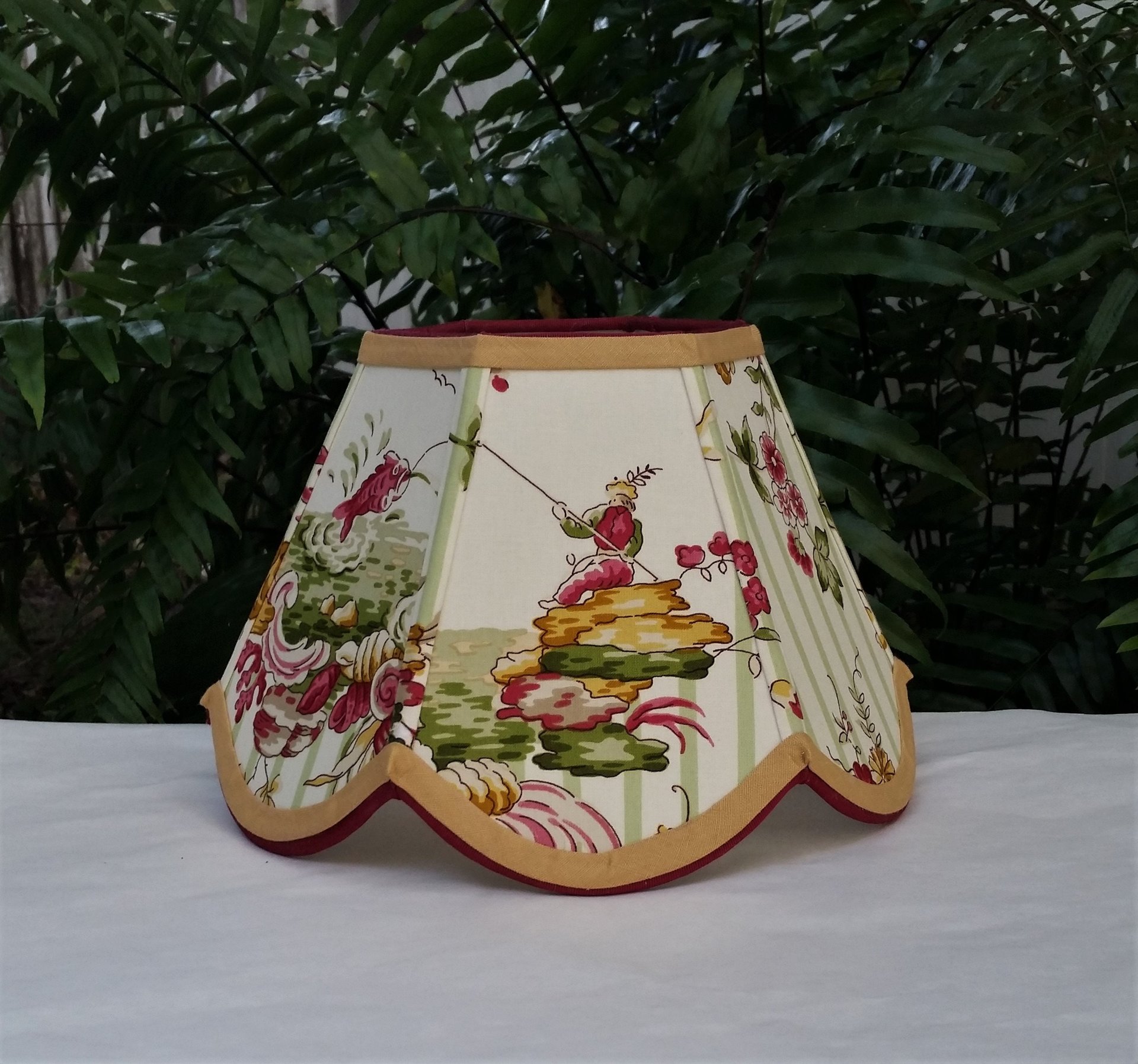 Brunschwig Fils Siren Song Fabric Scallop Lamp Shade Clip On