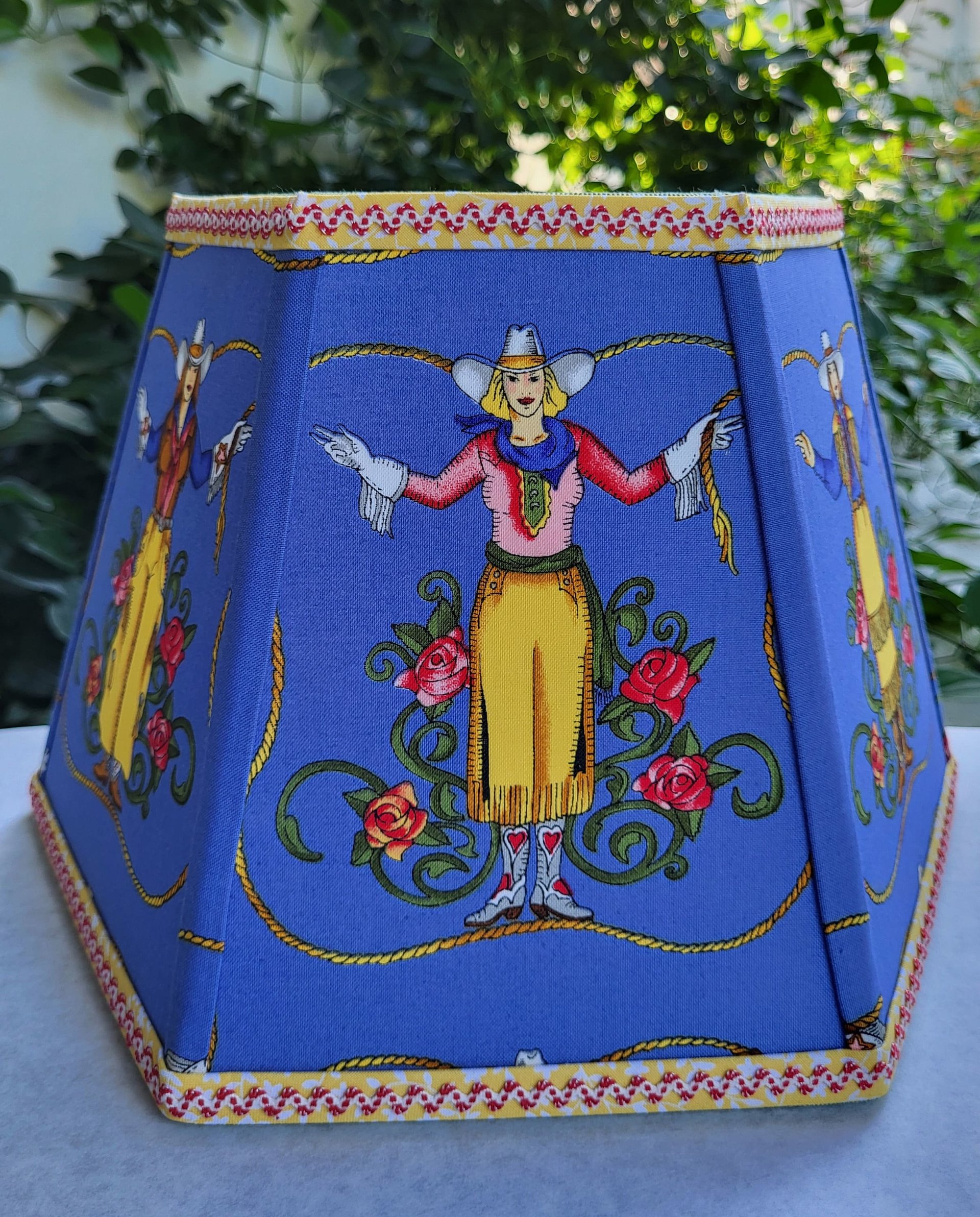 Cowgirl Lamp Shade Hexagon Periwinkle