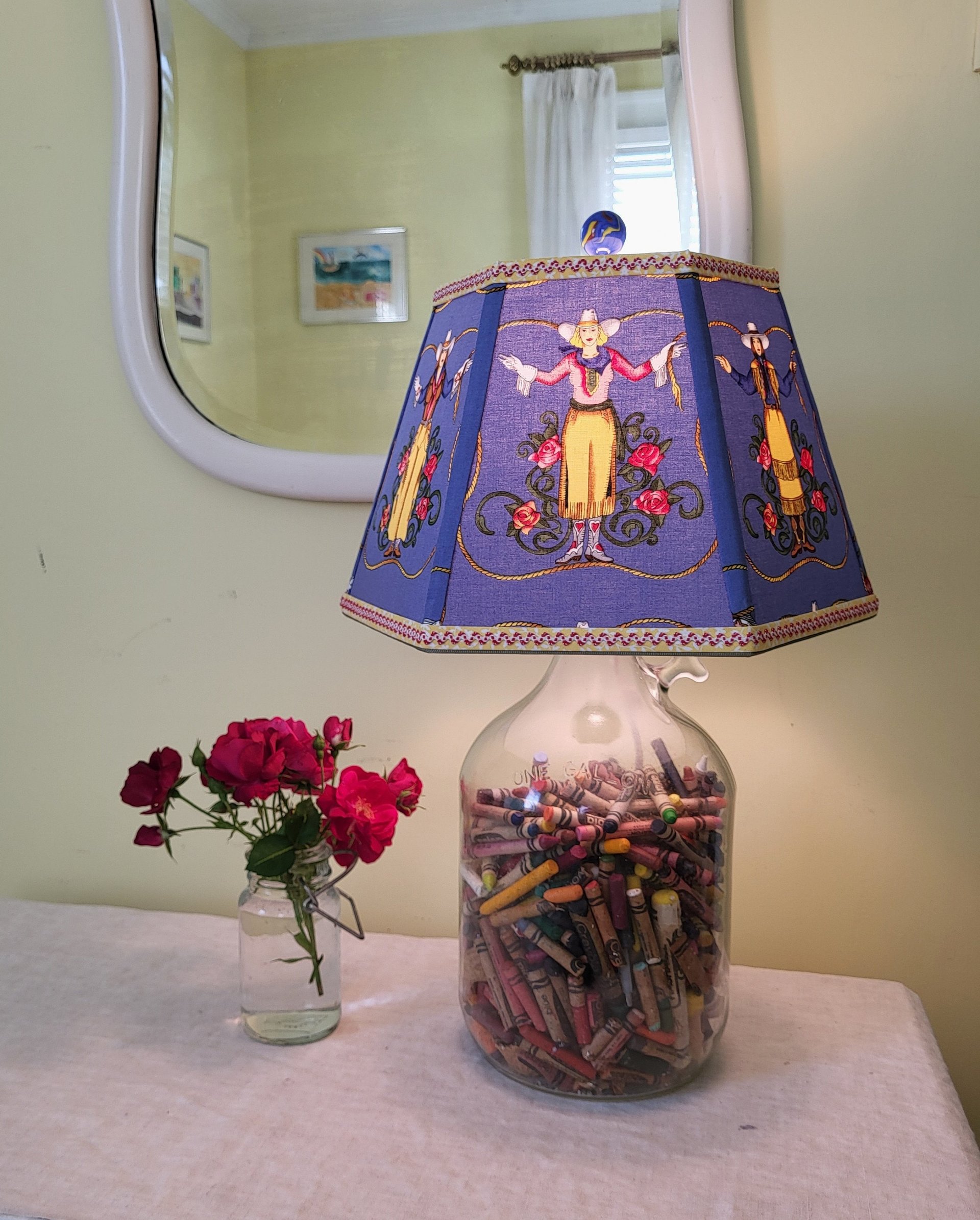 Cowgirl Lamp Shade Hexagon Periwinkle