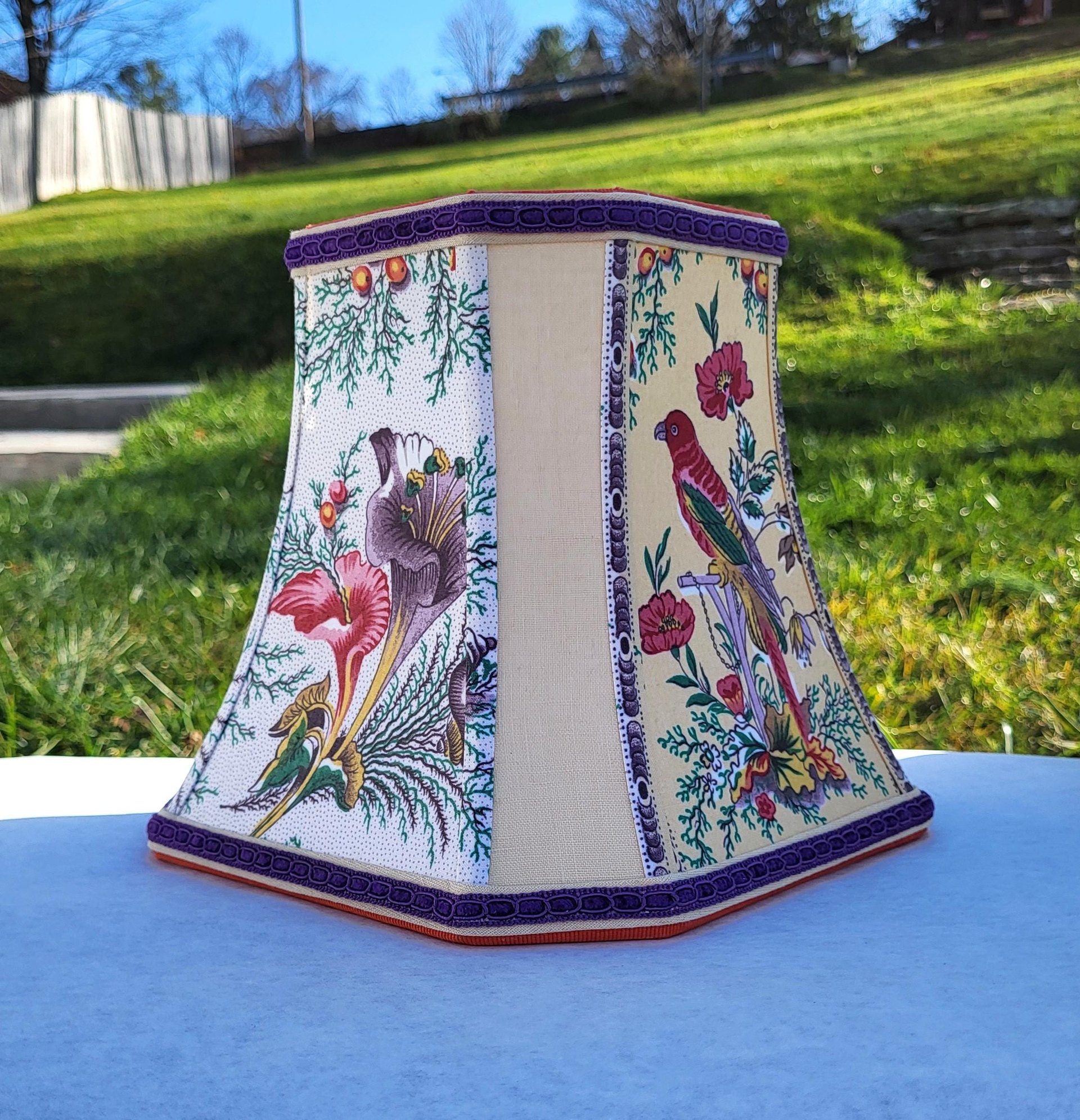 Bird Floral Square Lampshade
