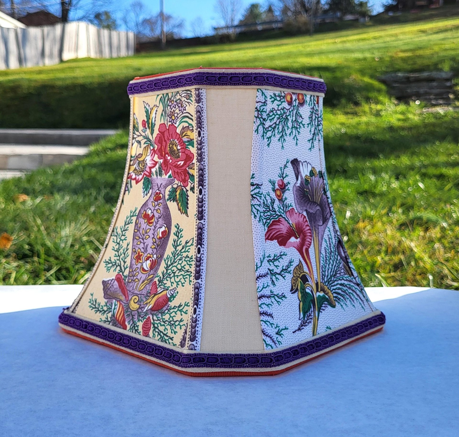 Bird Floral Square Lampshade