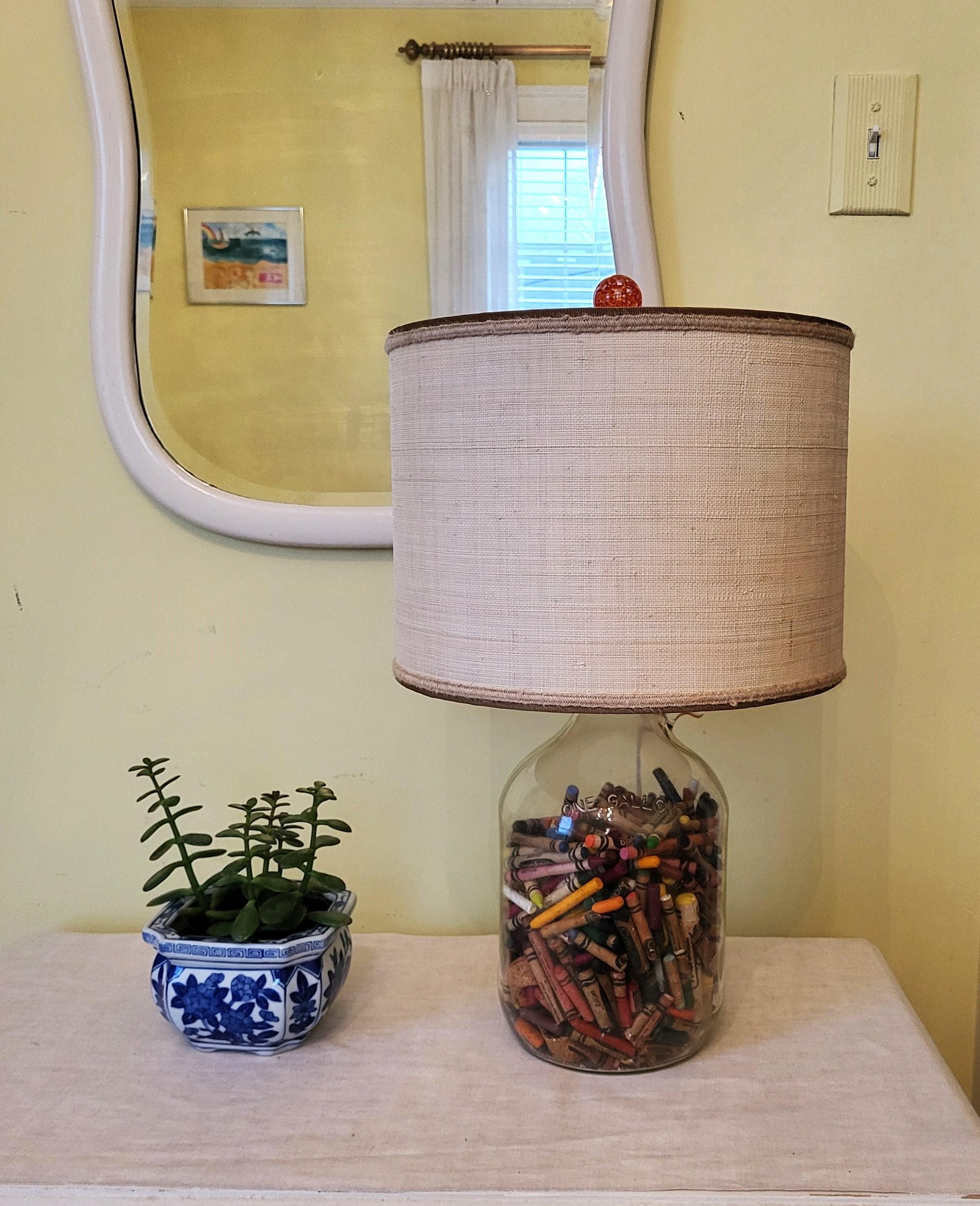 Raffia Cloth Lampshade, Paisley Fabric Lined