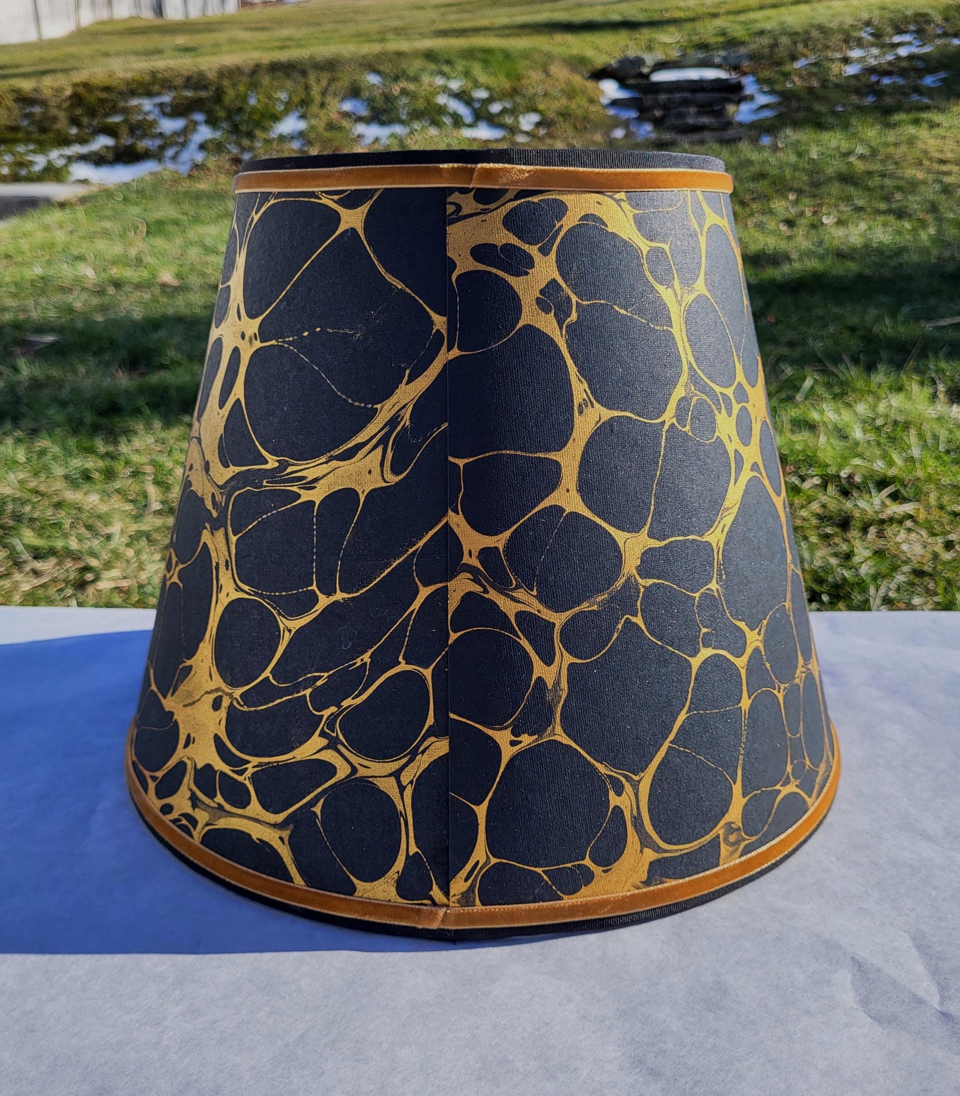 Black Gold Marbled Paper Lampshade
