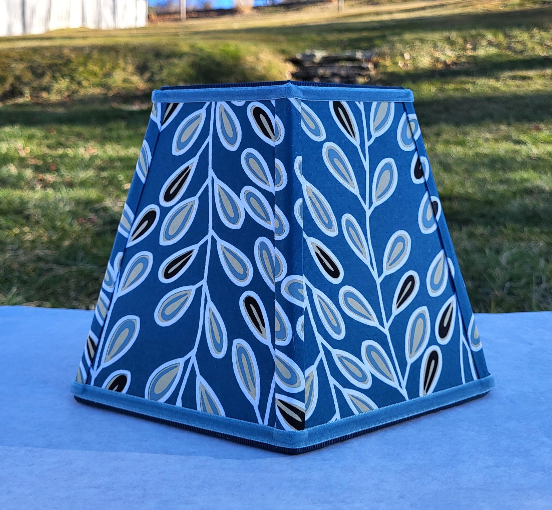 Paper Lampshade Teal Blue Black White