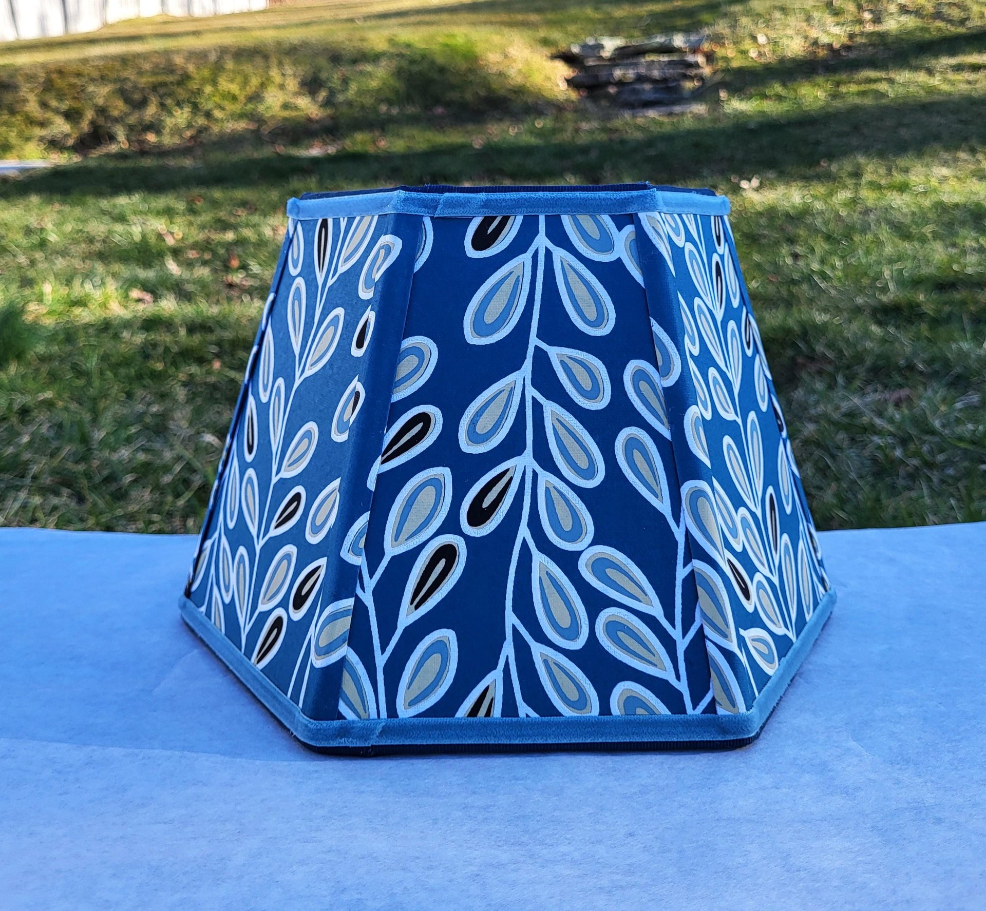 Paper Lampshade Teal Blue Black White