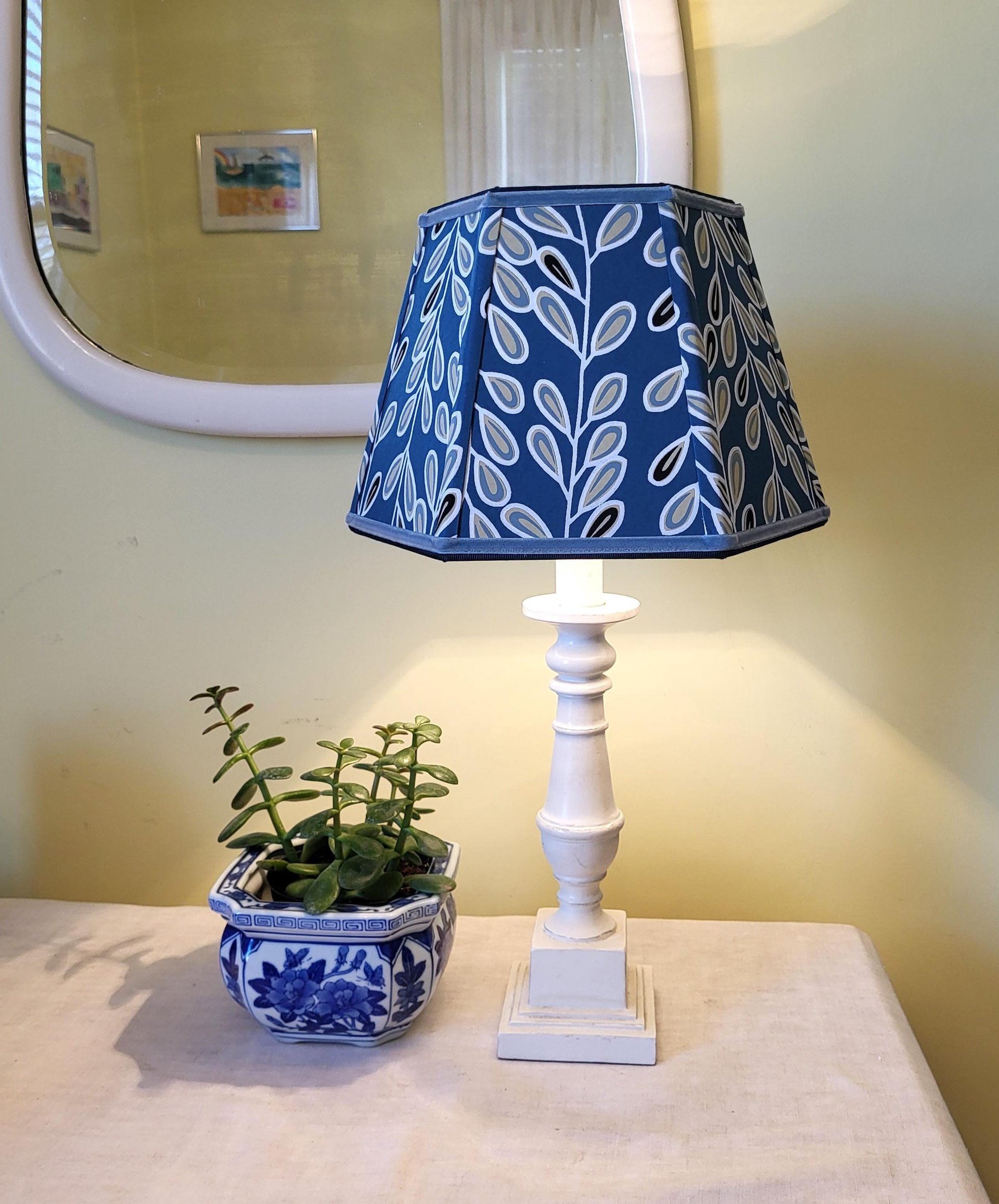 Paper Lampshade Teal Blue Black White
