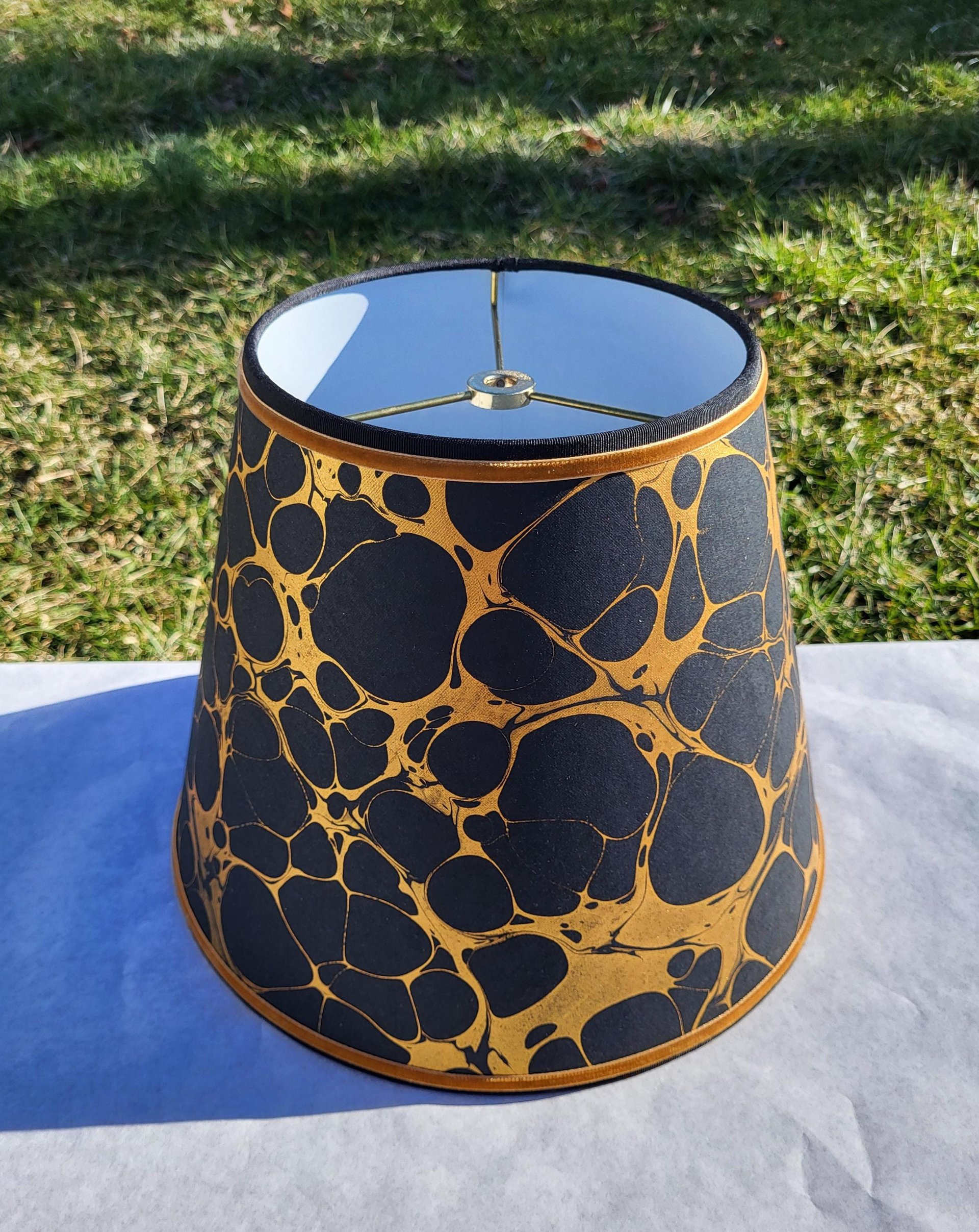 Black Gold Marbled Paper Lampshade