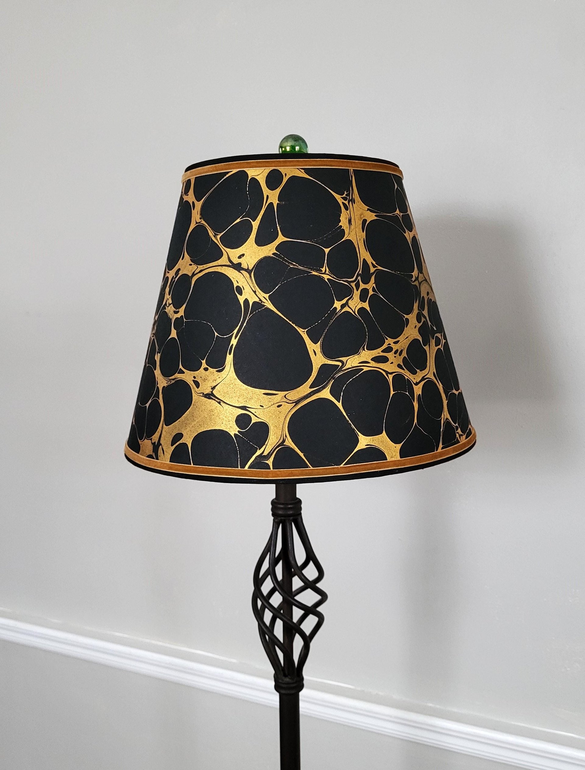 Black Gold Marbled Paper Lampshade