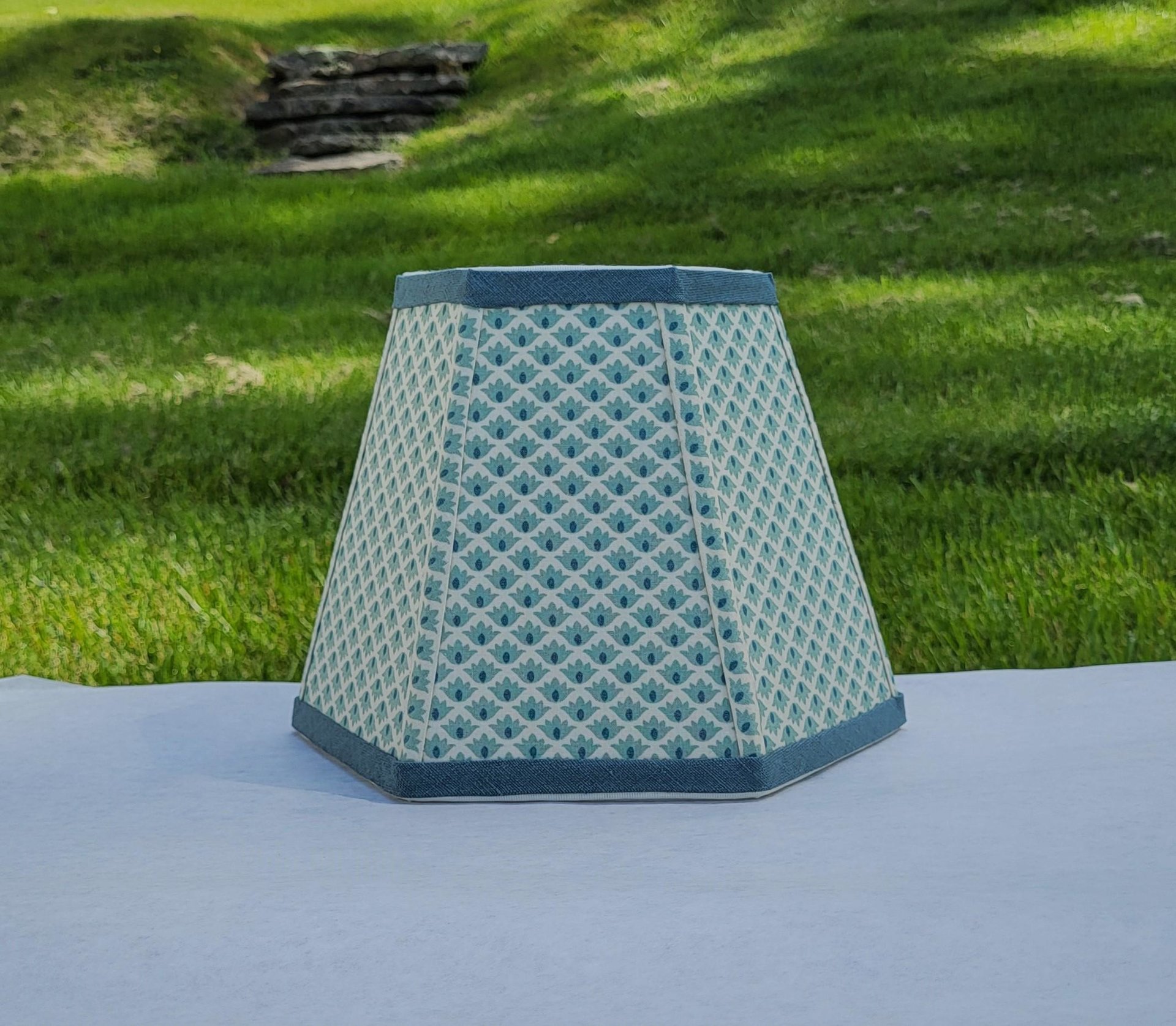 Mint Green Table Lamp Shade Clip On Hexagon