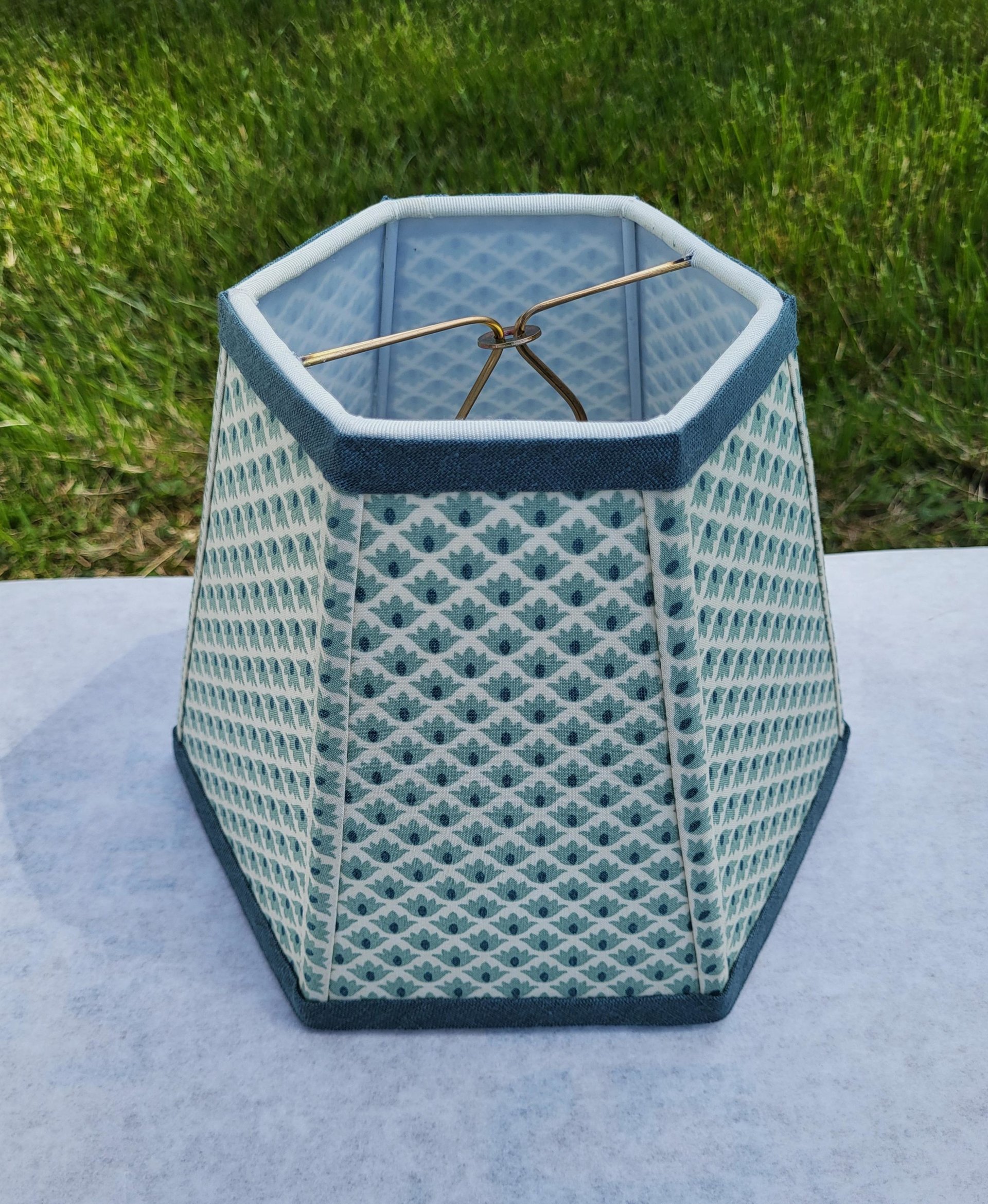Mint Green Table Lamp Shade Clip On Hexagon