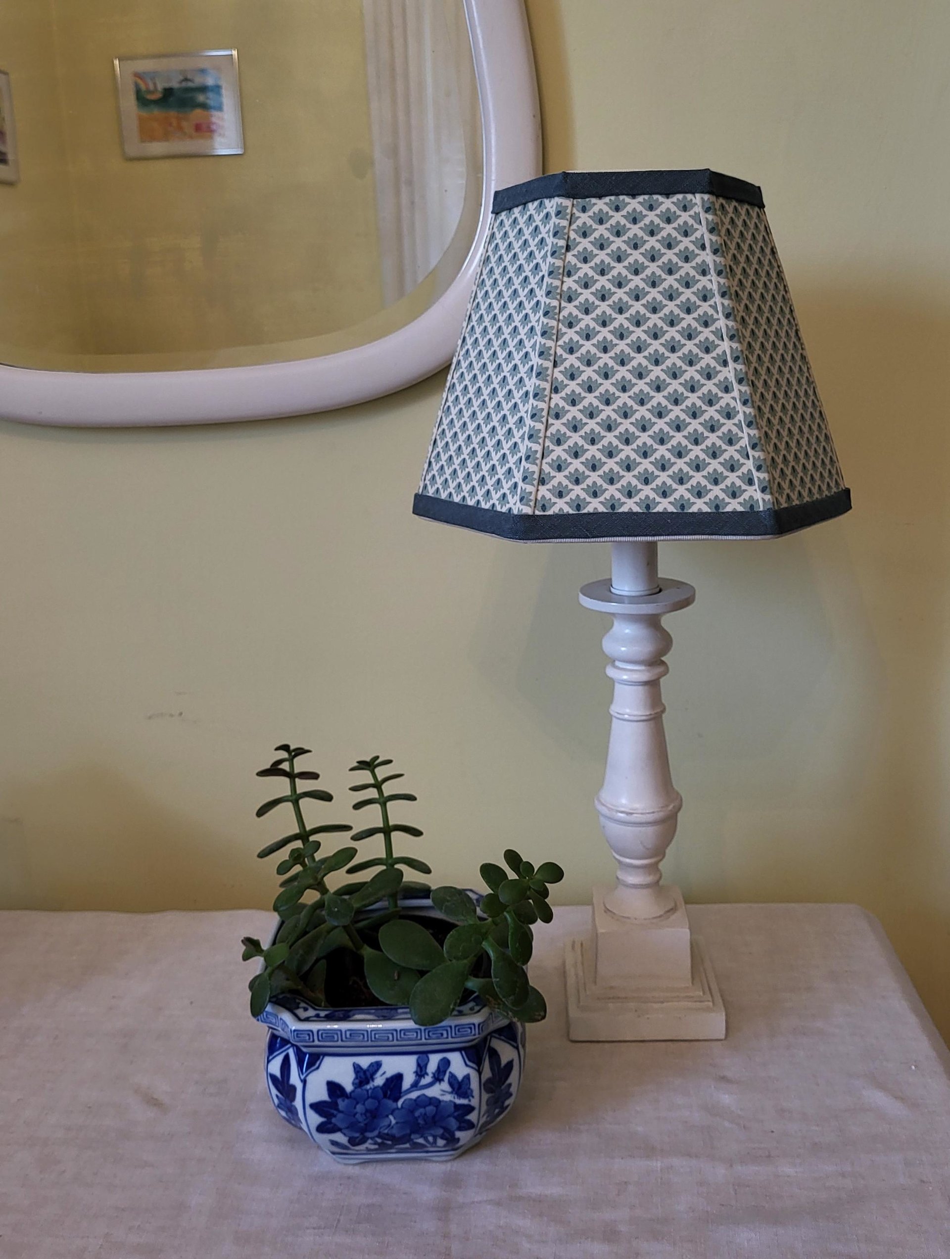 Mint Green Table Lamp Shade Clip On Hexagon