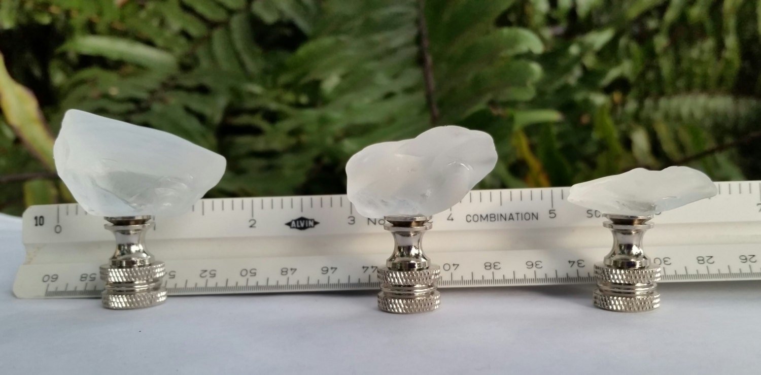 Frosted Lamp Finial, White Sea Glass