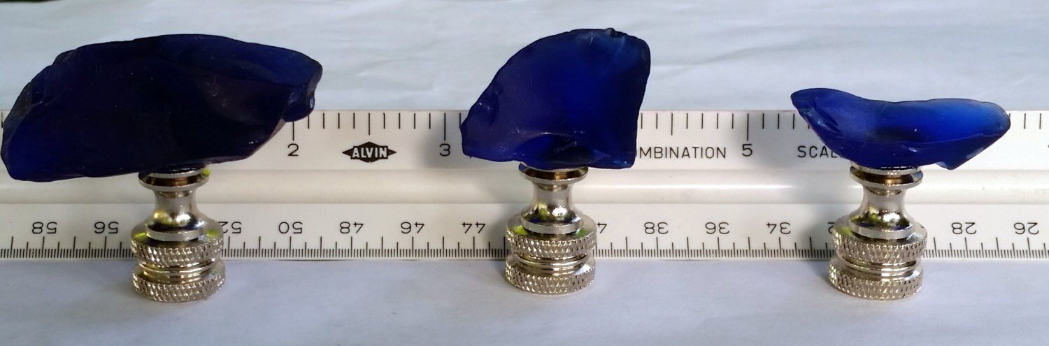 Cobalt Lamp Finial, Sea Glass