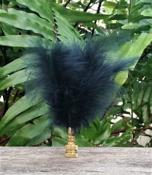 Blue Feather Lamp Finial