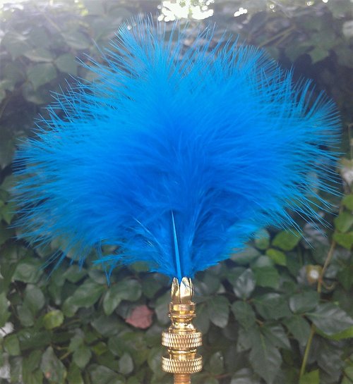 Feather Lamp Finial, Turquoise
